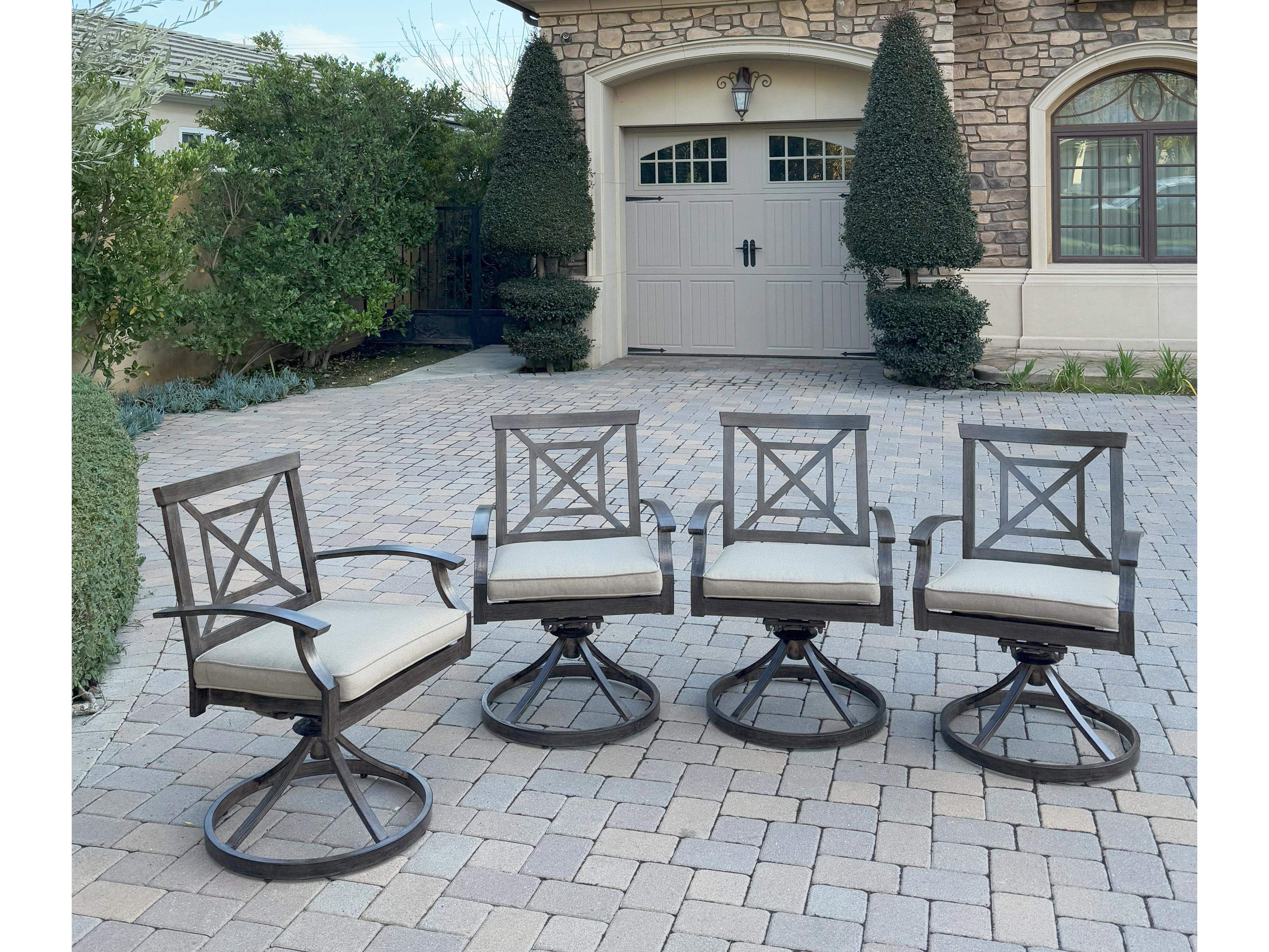 Darlee Outdoor Living Atlantis Aluminum Patio Swivel Rocker Chair with Cushion ( set of 4 )