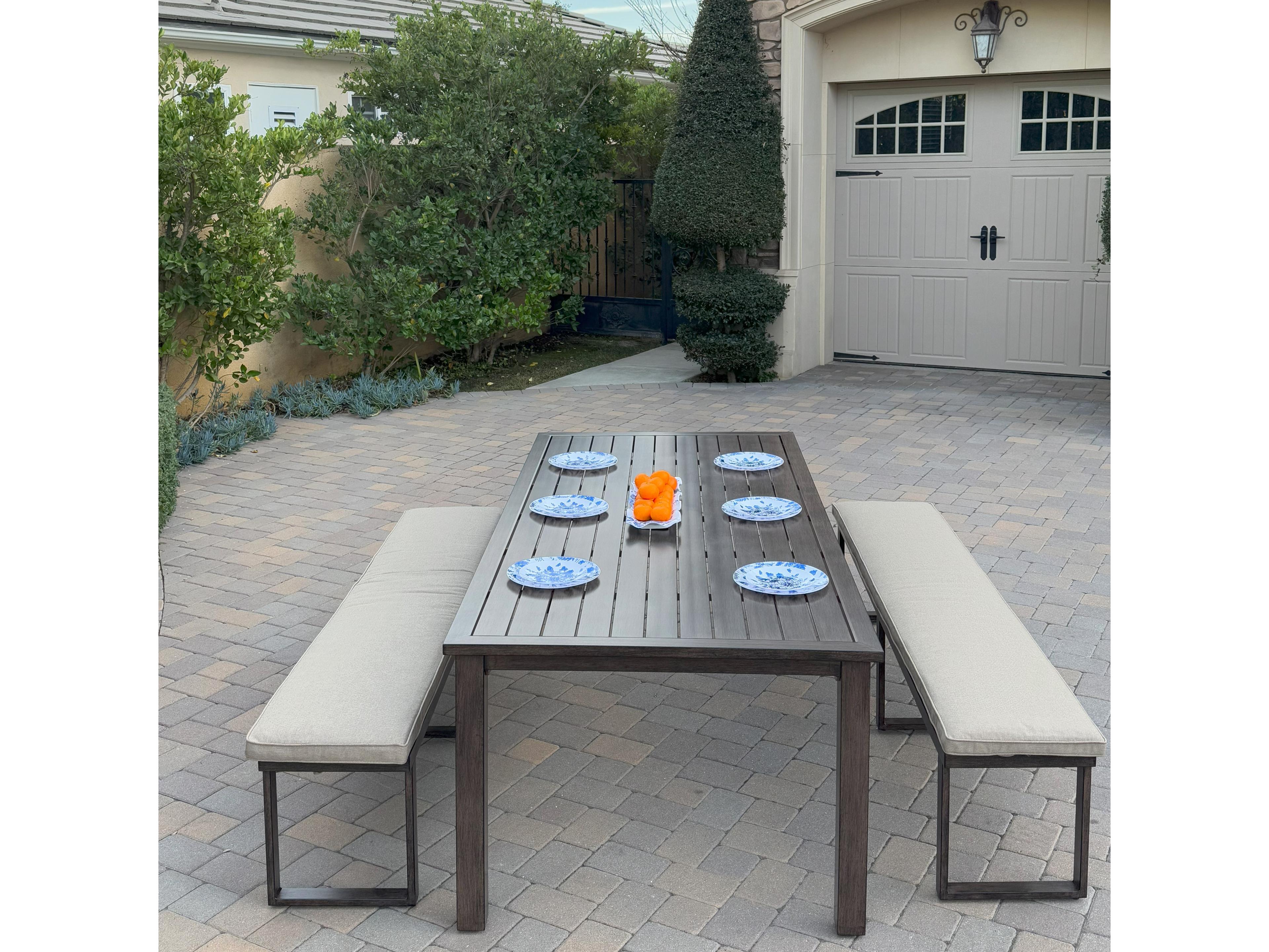 Darlee Outdoor Living Atlantis Aluminum 3-Piece Patio Dining Set with 41.7" x 88 feet' Rectangular Table