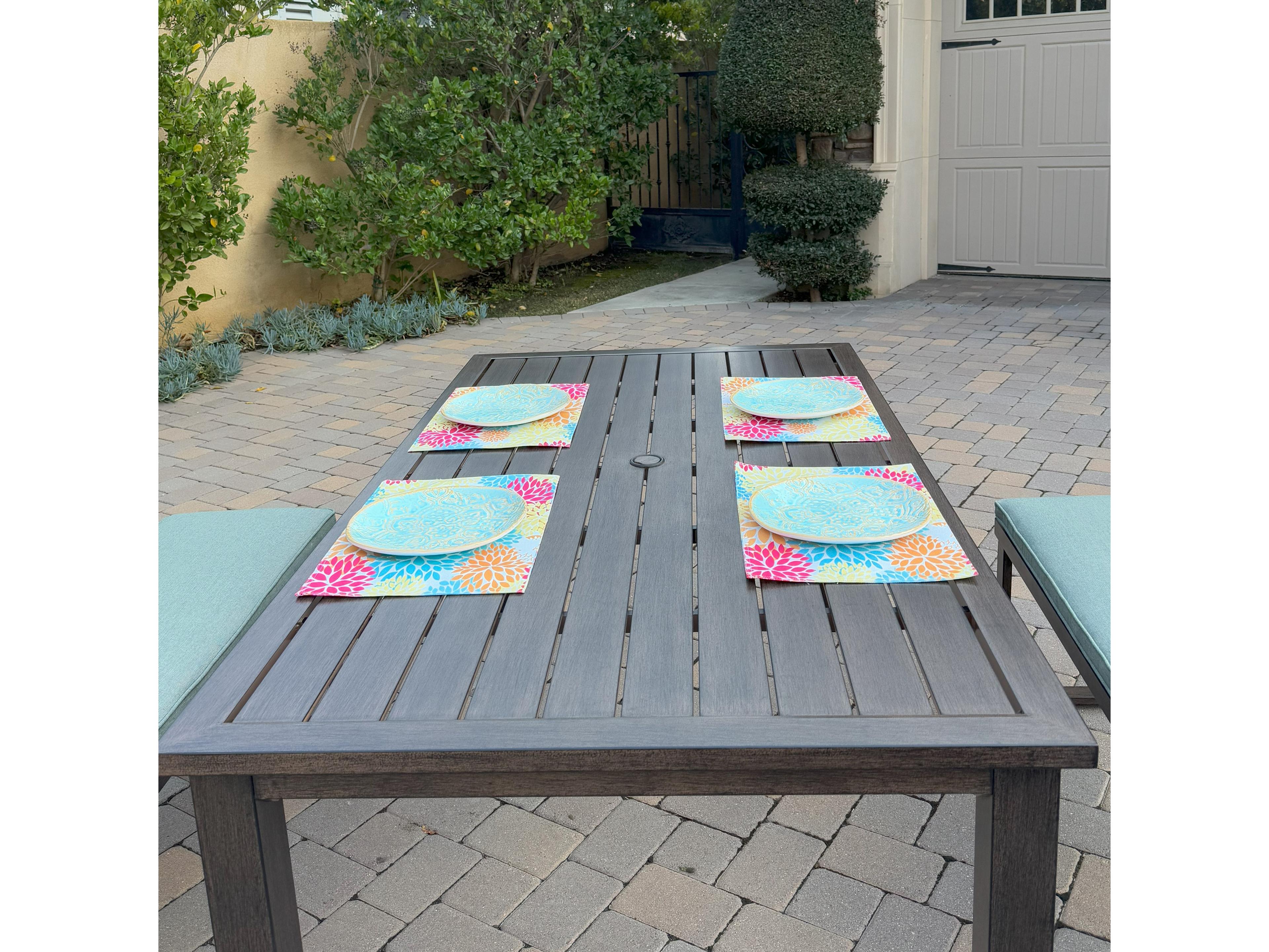 Darlee Outdoor Living Atlantis Aluminum 3-Piece Patio Dining Set with 70" x 41.7" Rectangular Table