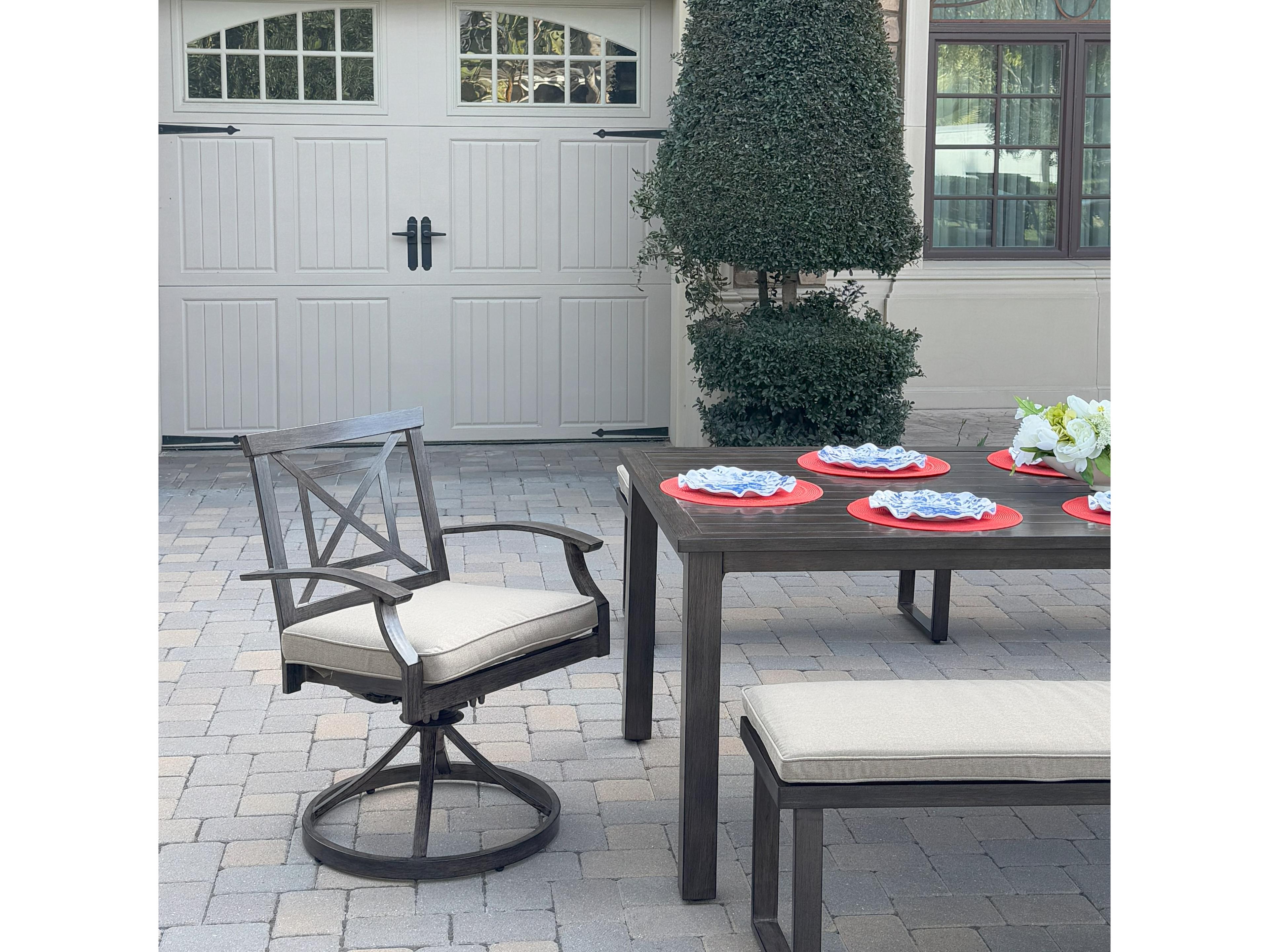 Darlee Outdoor Living Atlantis Aluminum 5-Piece Patio Dining Set with 41.7" x 88 feet' Rectangular Table