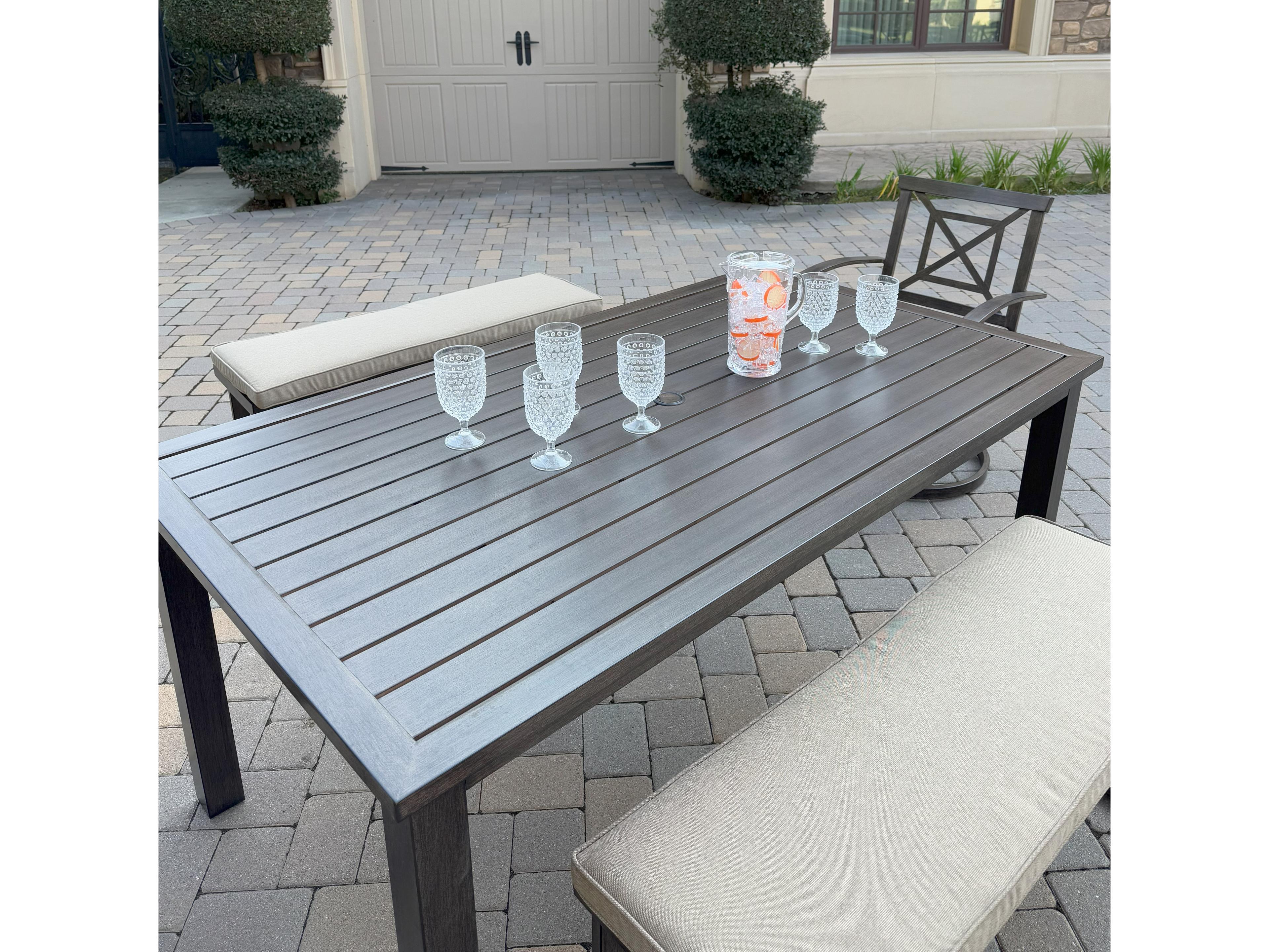 Darlee Outdoor Living Atlantis Aluminum 5-Piece Patio Dining Set with 70" x 41.7" Rectangular Table