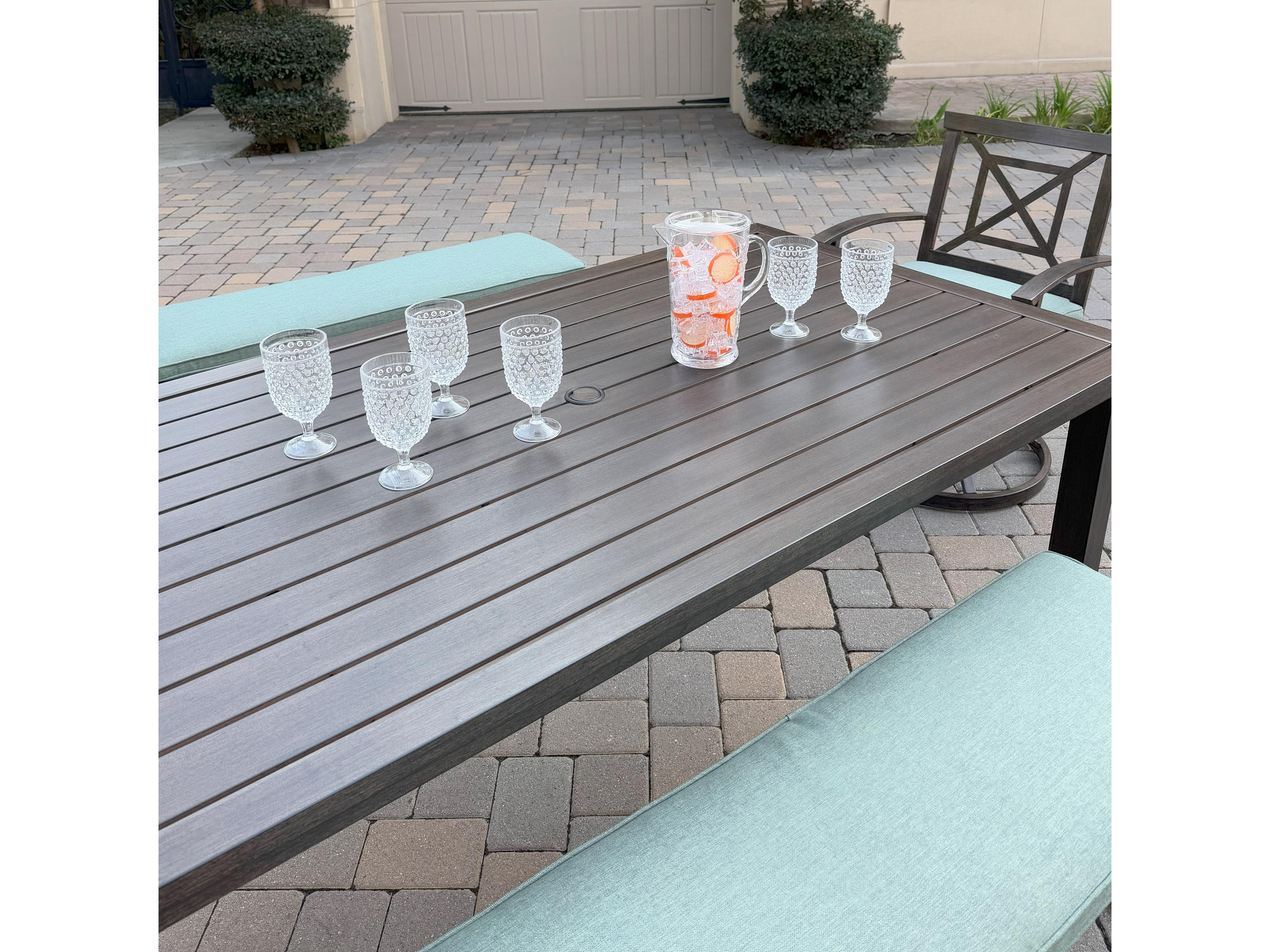 Darlee Outdoor Living Atlantis Aluminum 5-Piece Patio Dining Set with 70" x 41.7" Rectangular Table