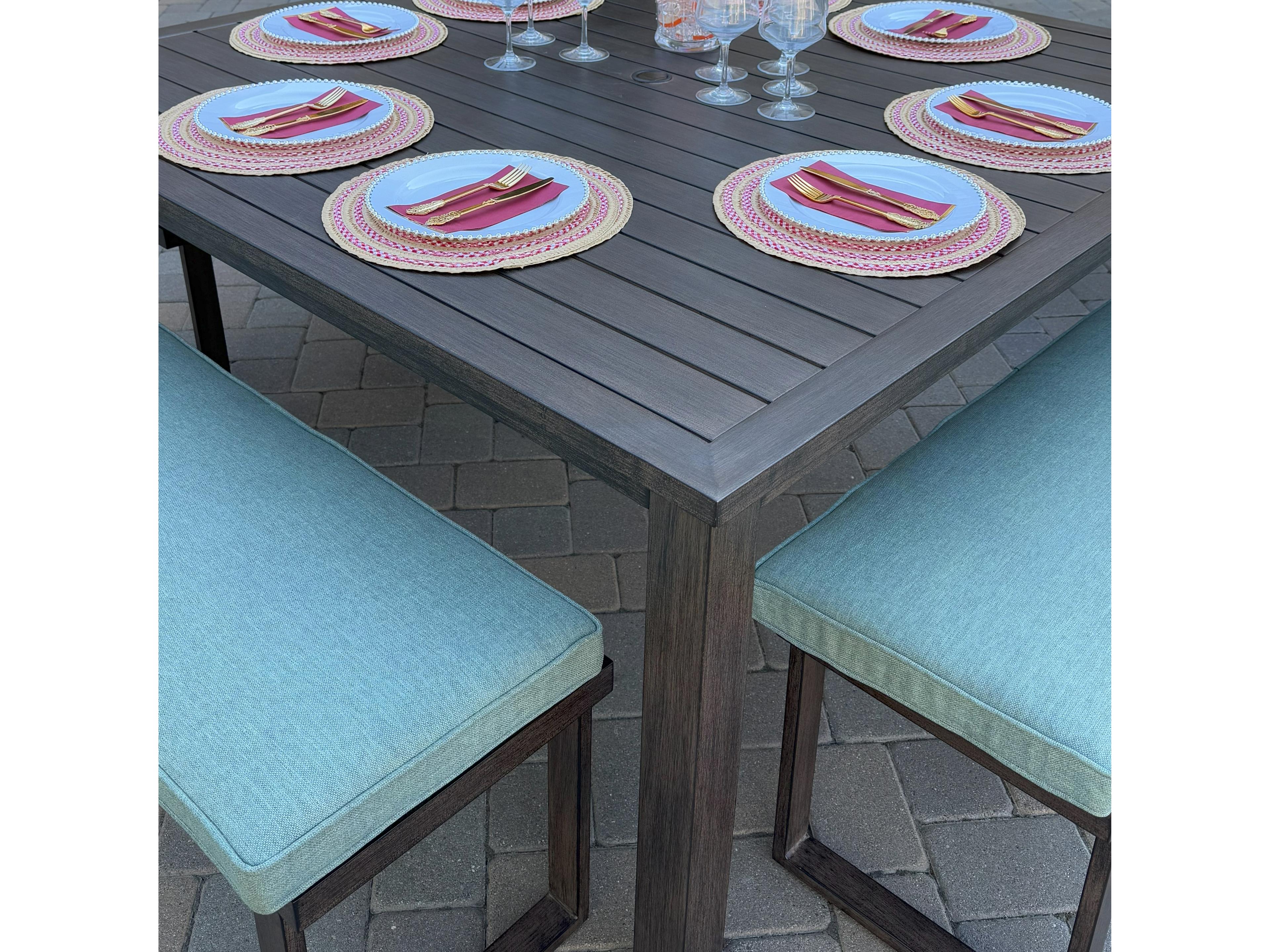 Darlee Outdoor Living Atlantis Aluminum 5-Piece Patio Dining Set with 61.5 feet' Square Table