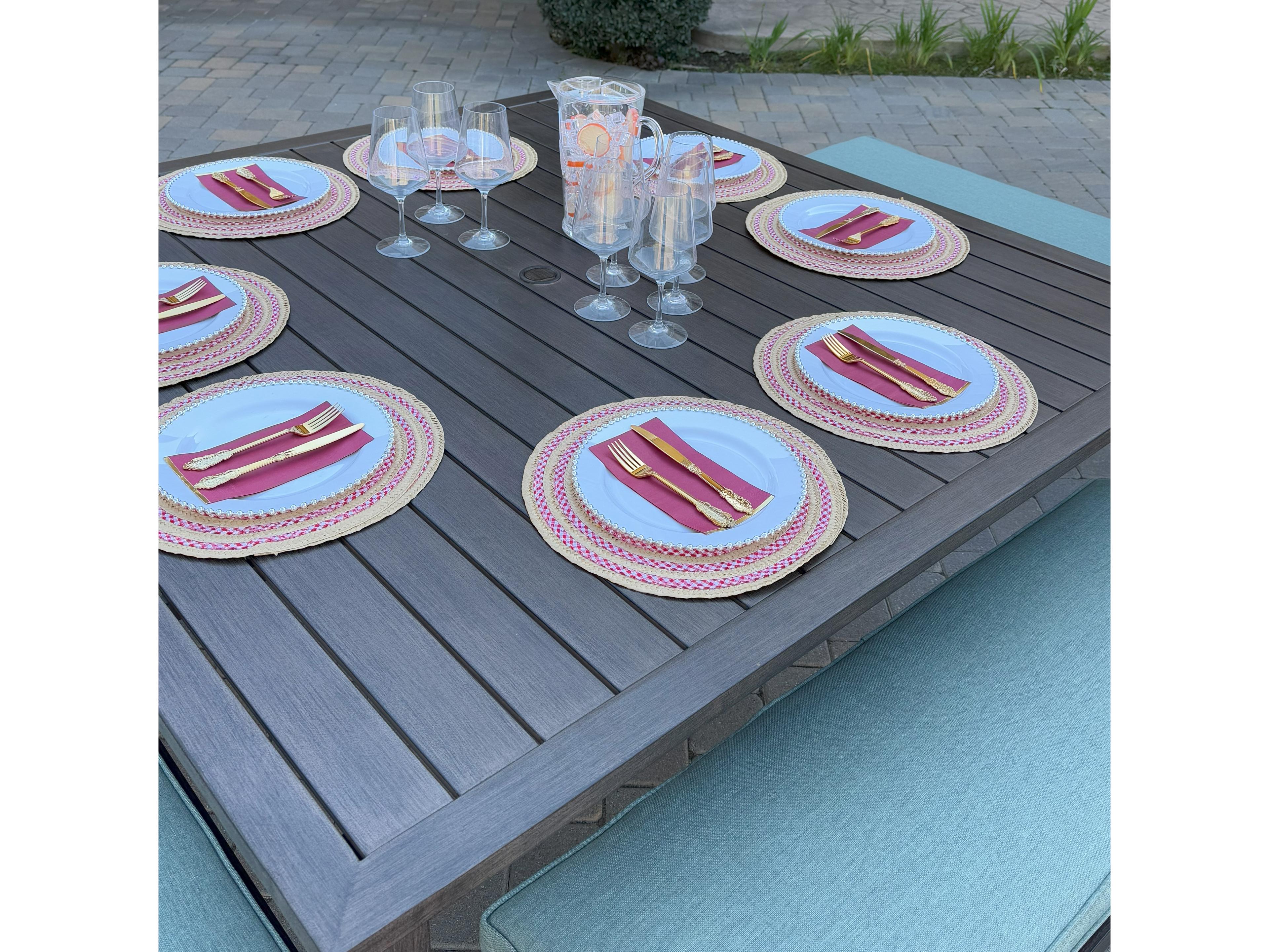 Darlee Outdoor Living Atlantis Aluminum 5-Piece Patio Dining Set with 61.5 feet' Square Table