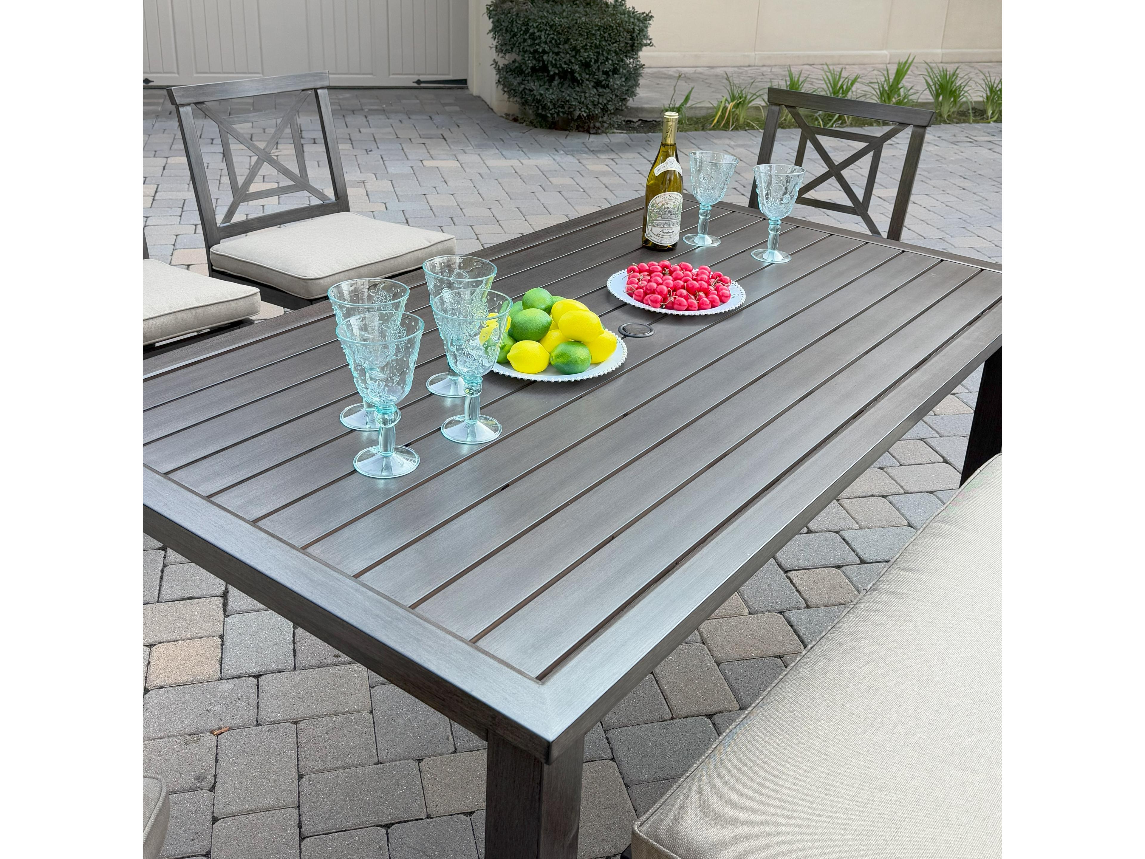 Darlee Outdoor Living Atlantis Aluminum 6-Piece Patio Dining Set with 70" x 41.7" Rectangular Table