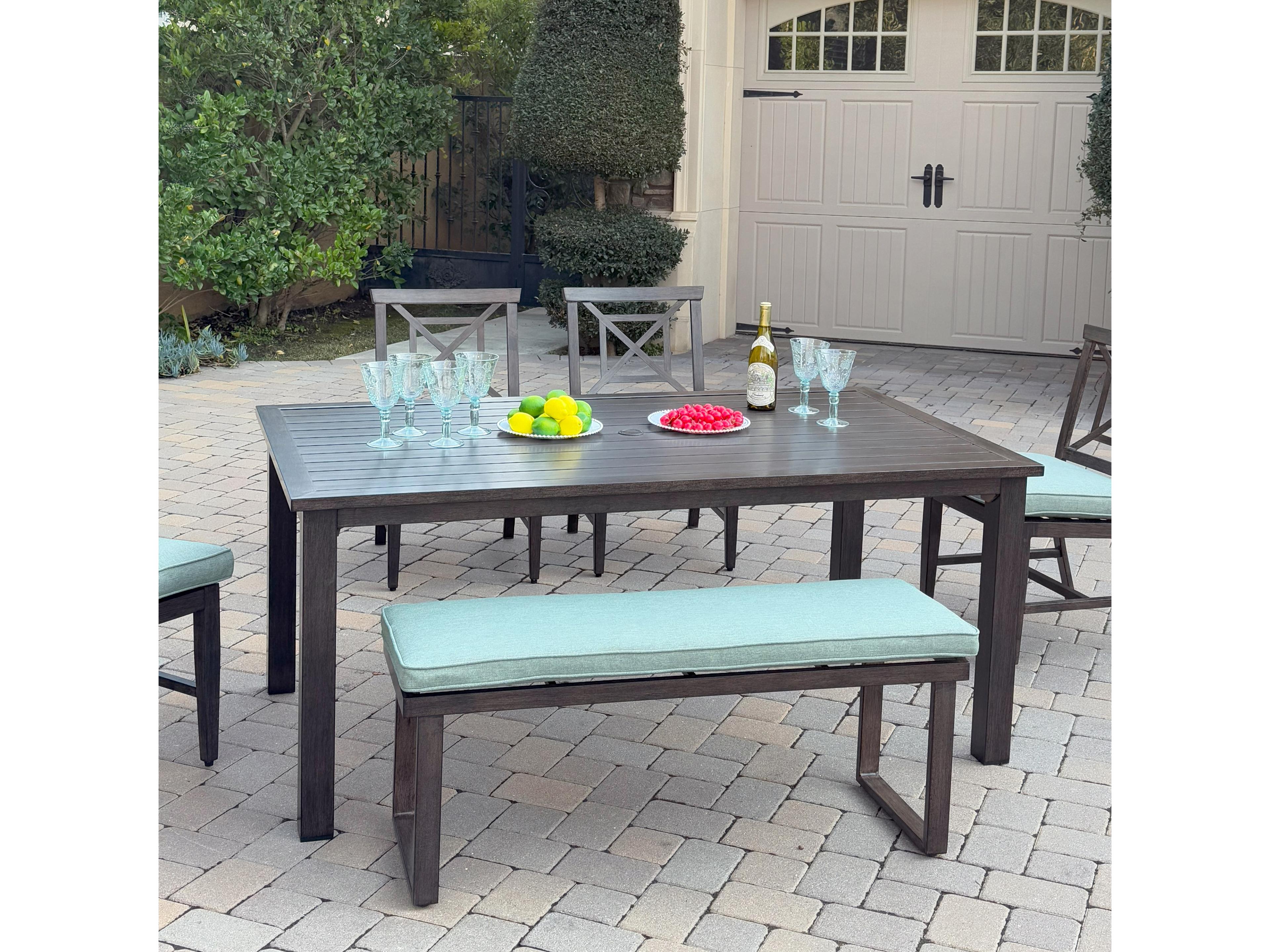 Darlee Outdoor Living Atlantis Aluminum 6-Piece Patio Dining Set with 70" x 41.7" Rectangular Table