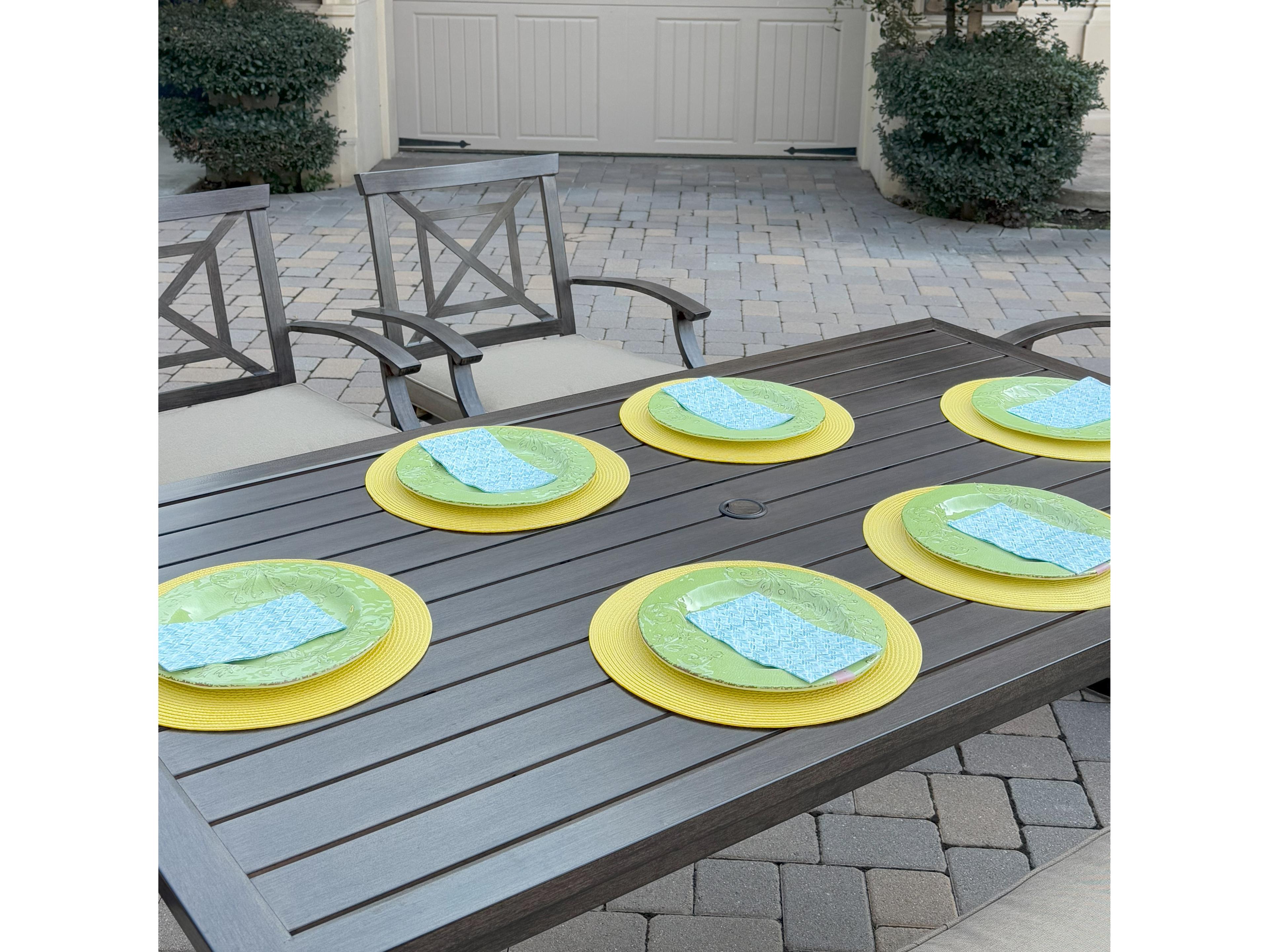 Darlee Outdoor Living Atlantis Aluminum 6-Piece Patio Dining Set with 70" x 41.7" Rectangular Table