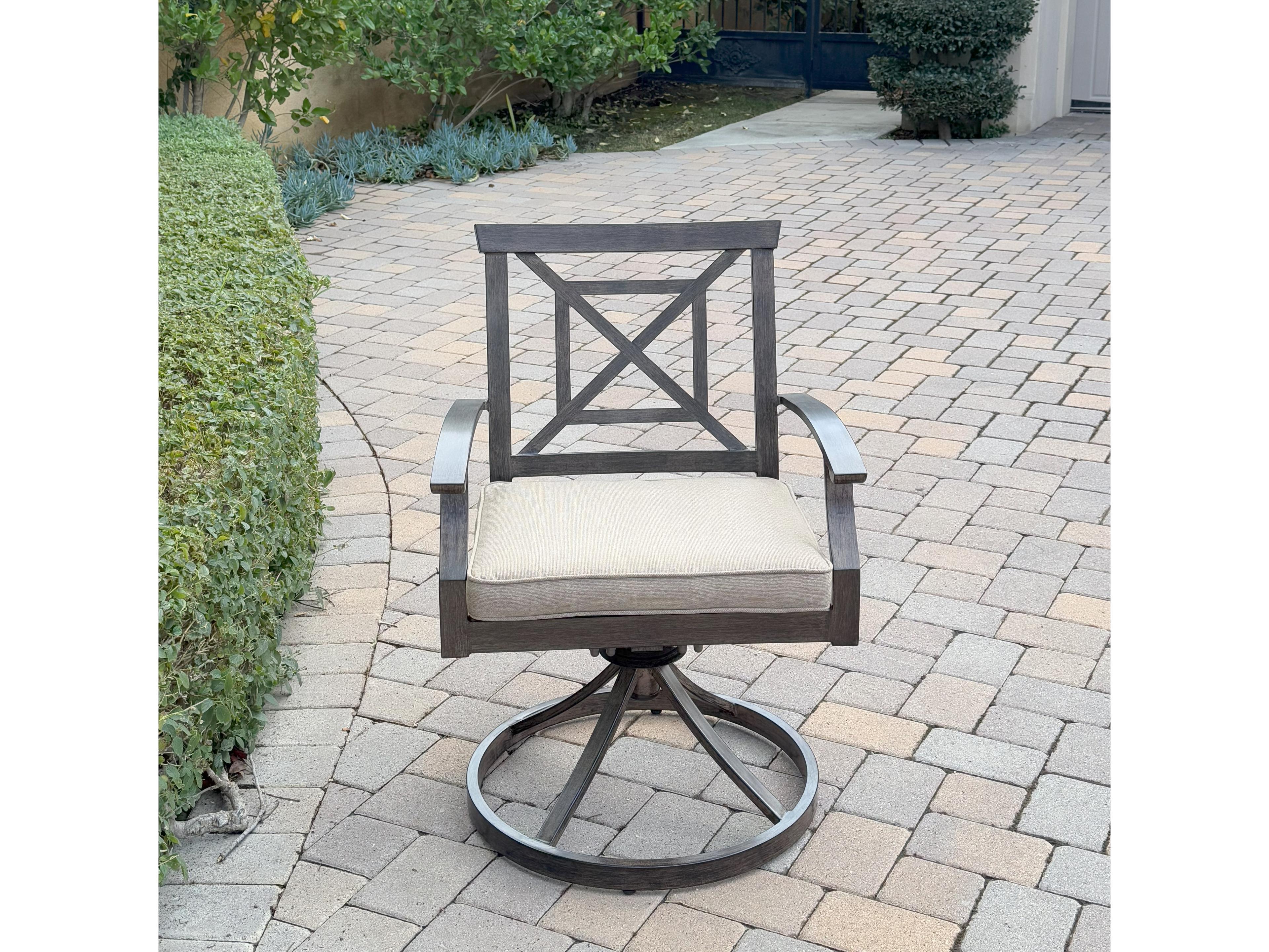 Darlee Outdoor Living Atlantis Aluminum 6-Piece Patio Dining Set with 70" x 41.7" Rectangular Table