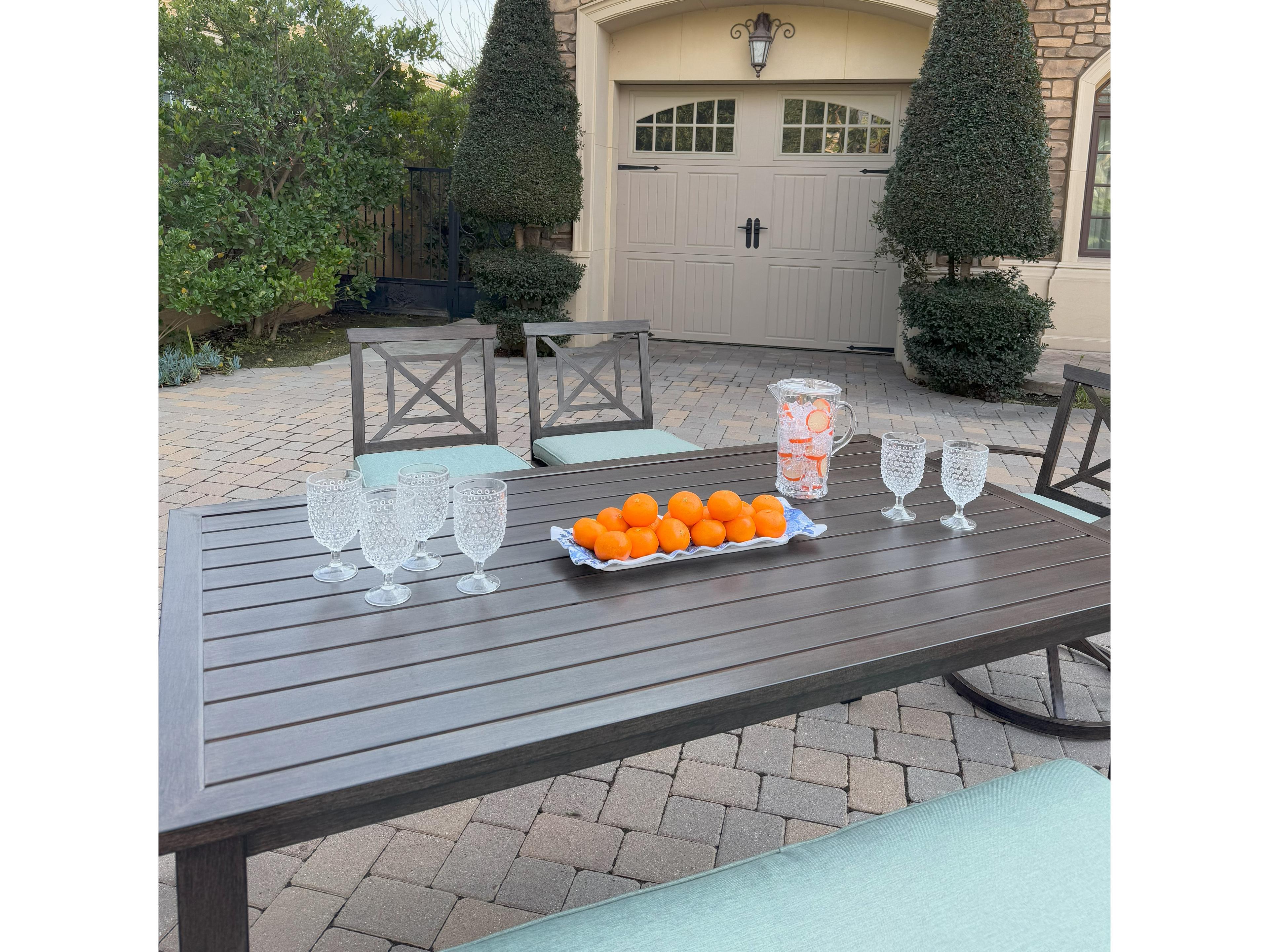 Darlee Outdoor Living Atlantis Aluminum 6-Piece Patio Dining Set with 70" x 41.7" Rectangular Table