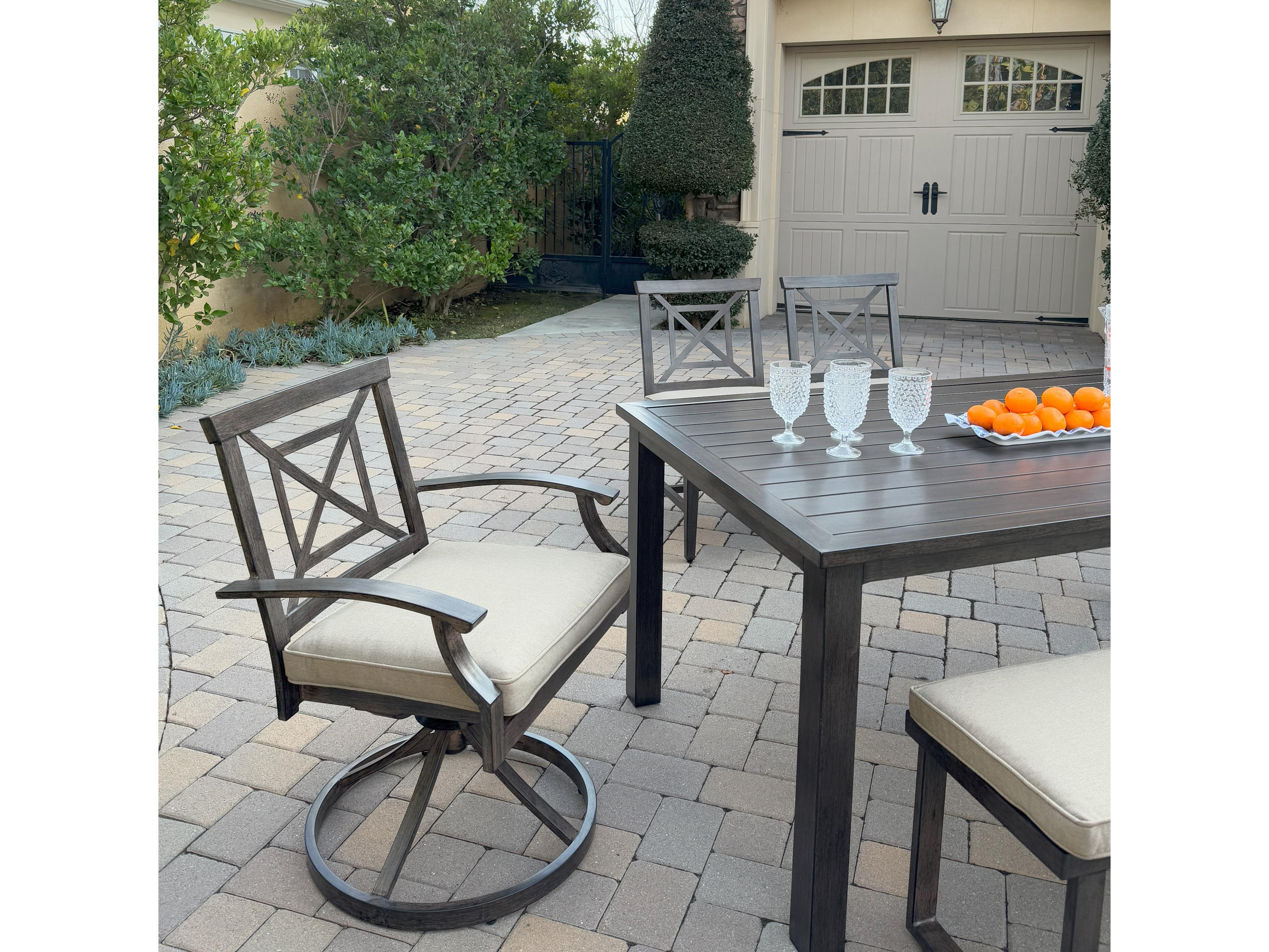 Darlee Outdoor Living Atlantis Aluminum 6-Piece Patio Dining Set with 70" x 41.7" Rectangular Table