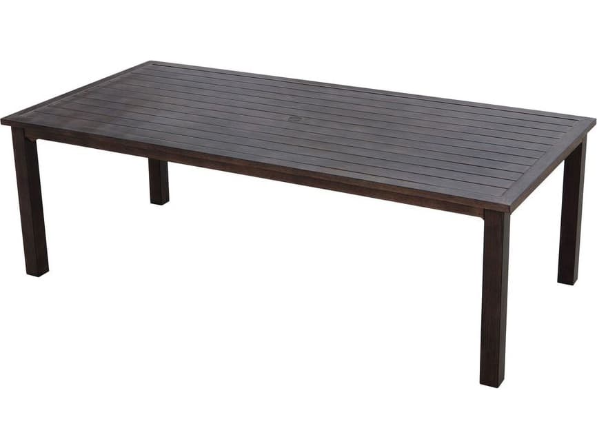 Darlee Outdoor Living Atlantis Walnut Aluminum Dining Set in Beige