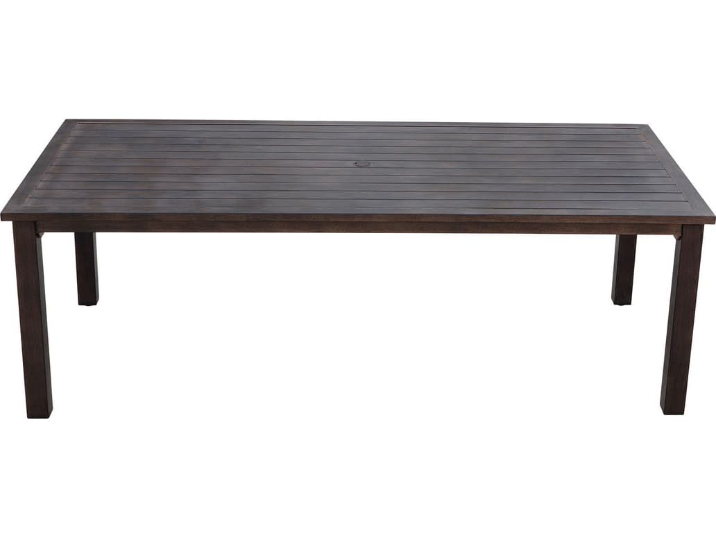 Darlee Outdoor Living Atlantis Walnut Aluminum Dining Set in Beige