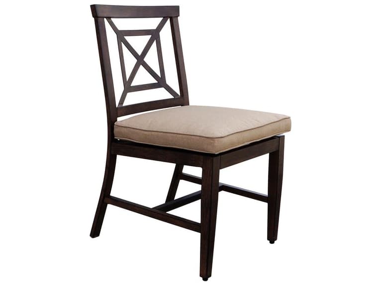 Darlee Outdoor Living Atlantis Walnut Aluminum Dining Set in Beige