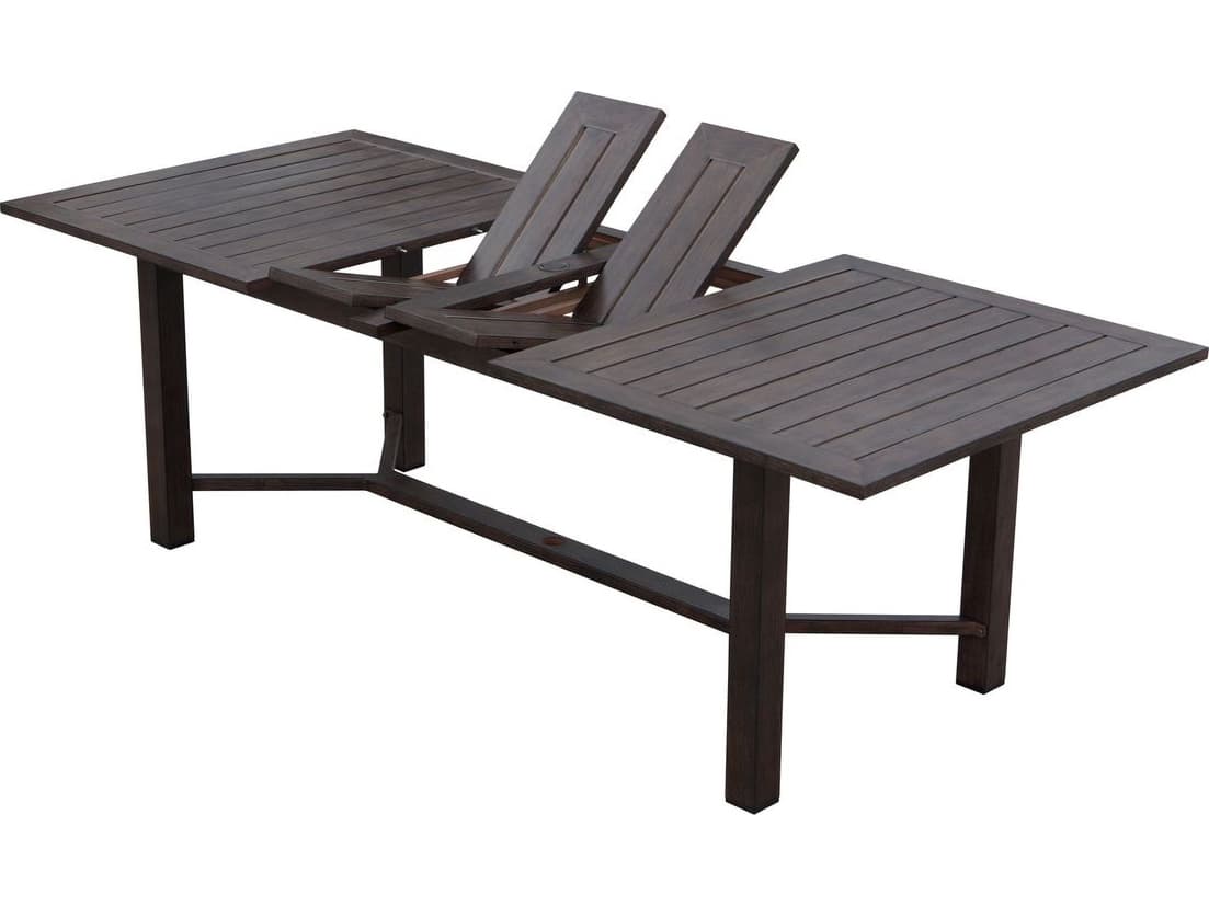Darlee Outdoor Living Atlantis Walnut Aluminum Dining Set in Beige