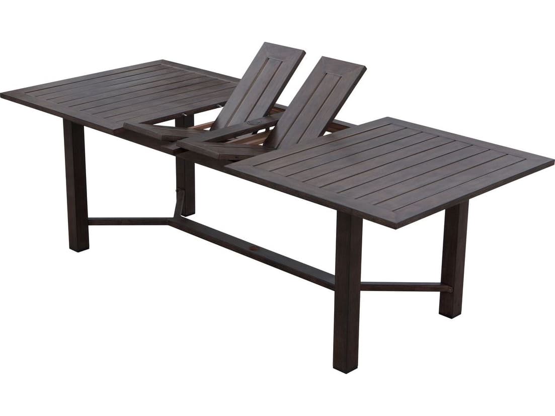 Darlee Outdoor Living Atlantis Walnut Aluminum Dining Set in Beige