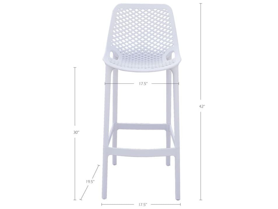 Darlee Outdoor Living All Space Resin Bar Stool in Snow