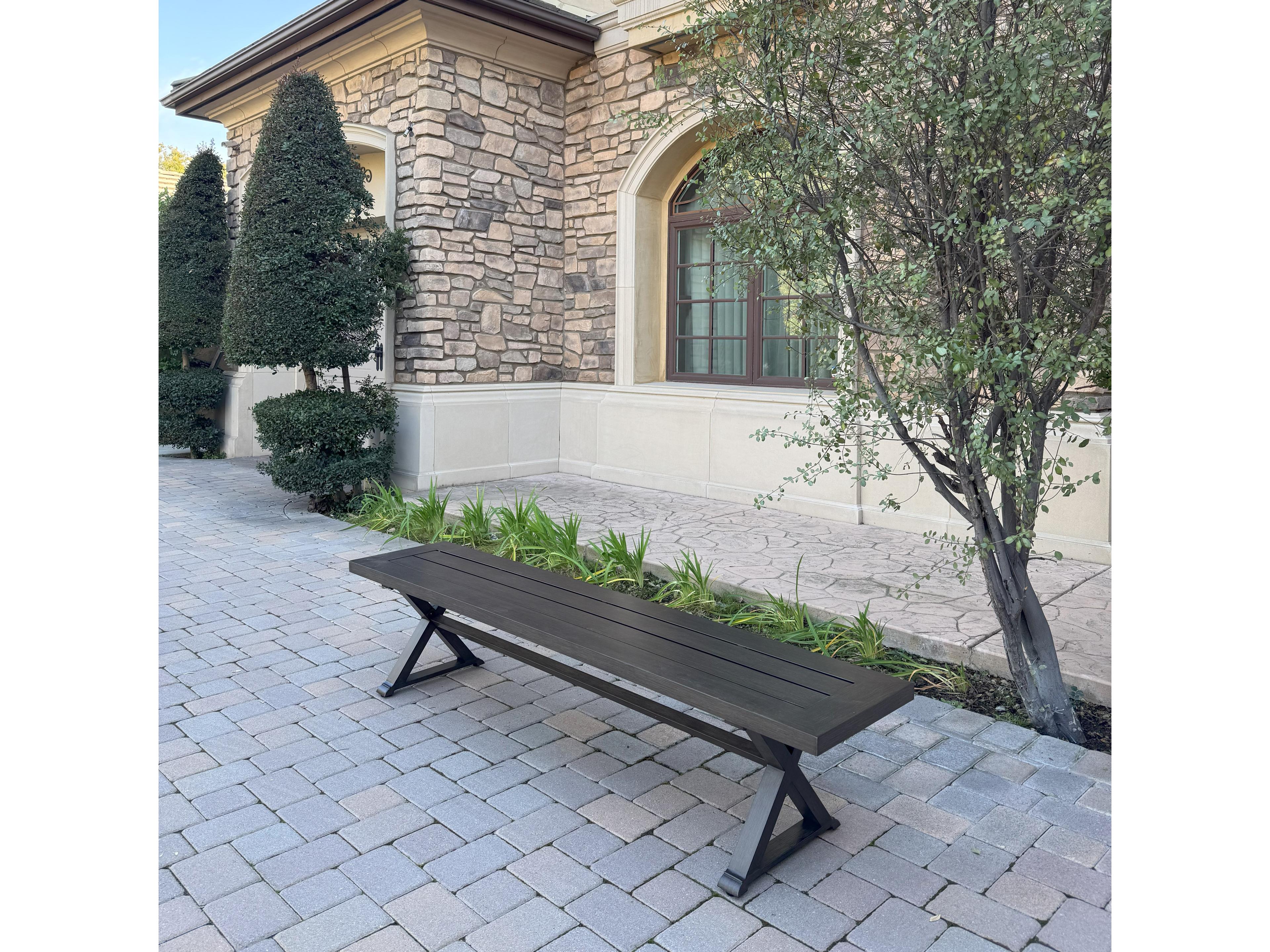 Darlee Outdoor Living Brooklyn Aluminum 6-Piece Dining Set with 88" x 59" Rectangular Dining Table