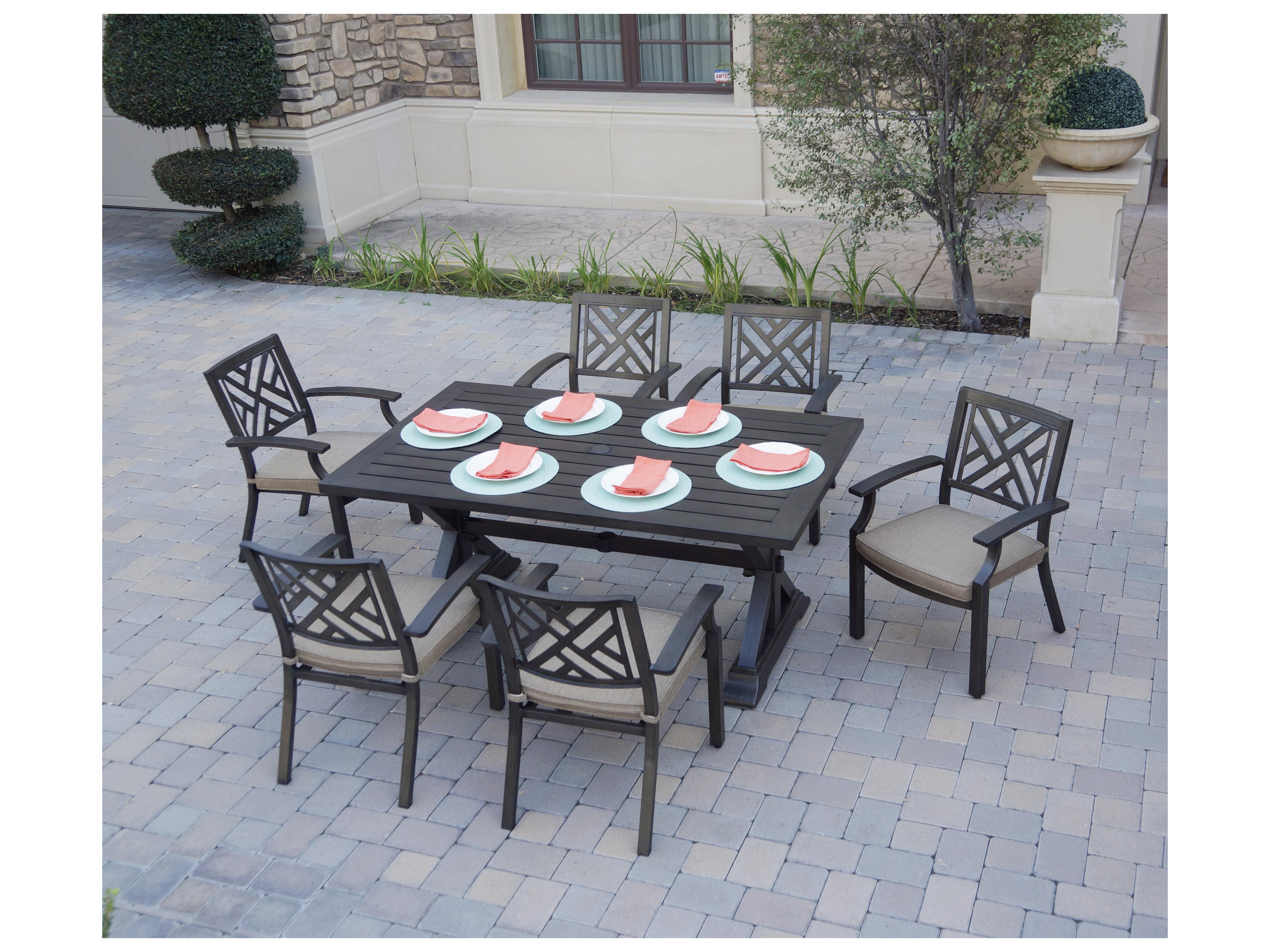 Darlee Outdoor Living Brooklyn Aluminum Multibrown 7 Piece Dining Set