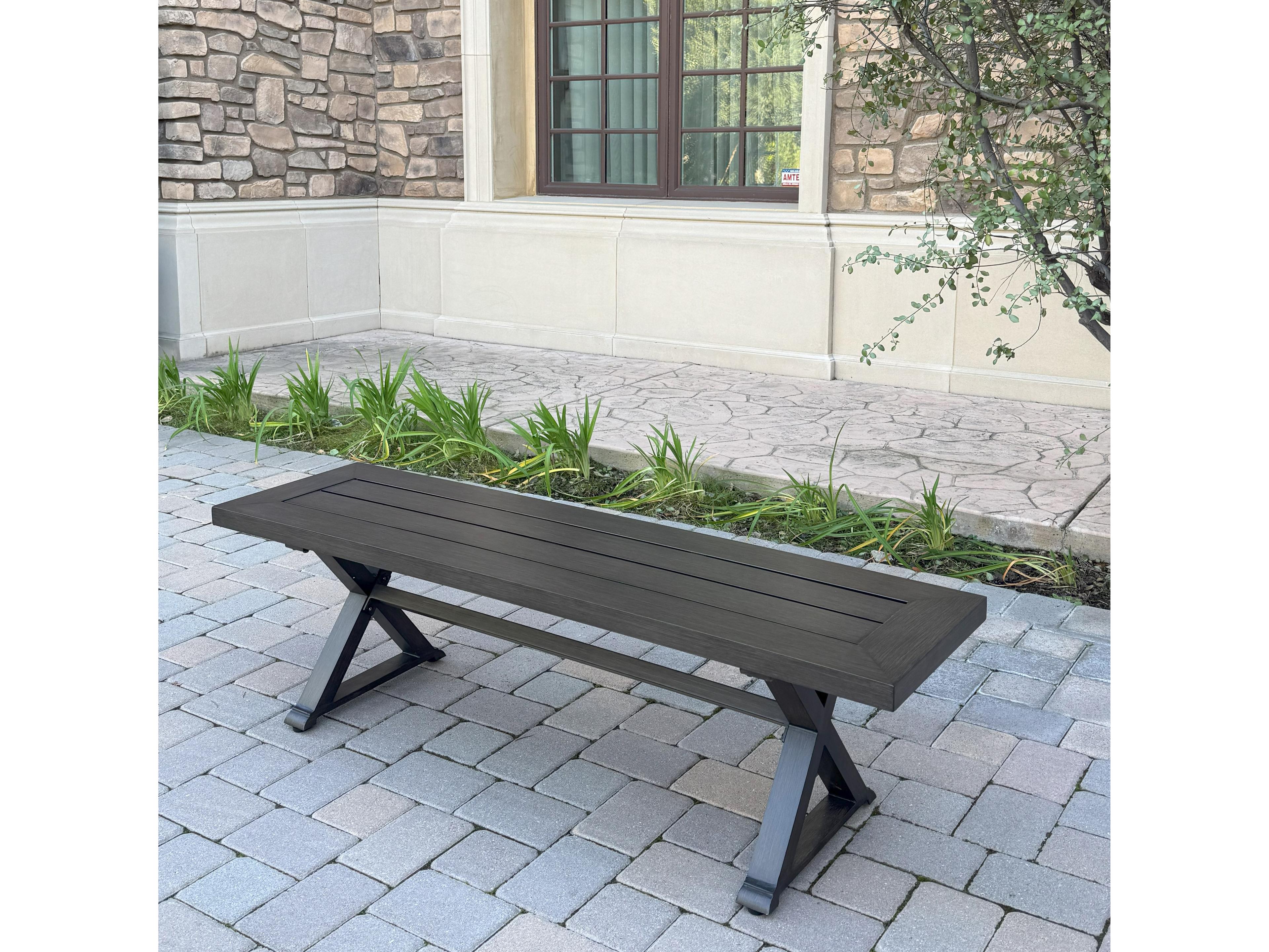 Darlee Outdoor Living Brooklyn Aluminum 7-Piece Patio Dining Set with 59" Square Dining Table