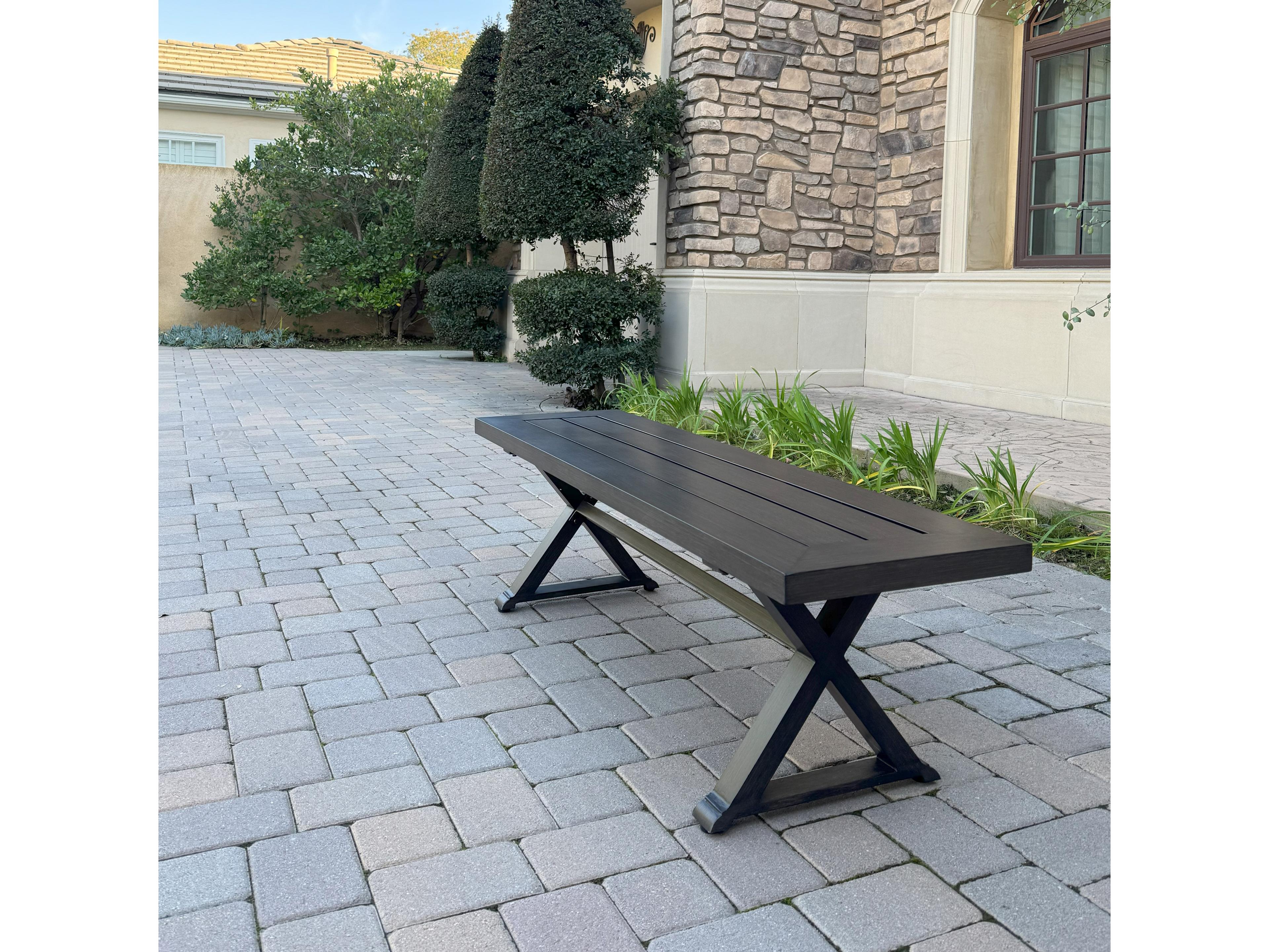 Darlee Outdoor Living Brooklyn Aluminum 8-Piece Patio Dining Set with 59" Square Dining Table