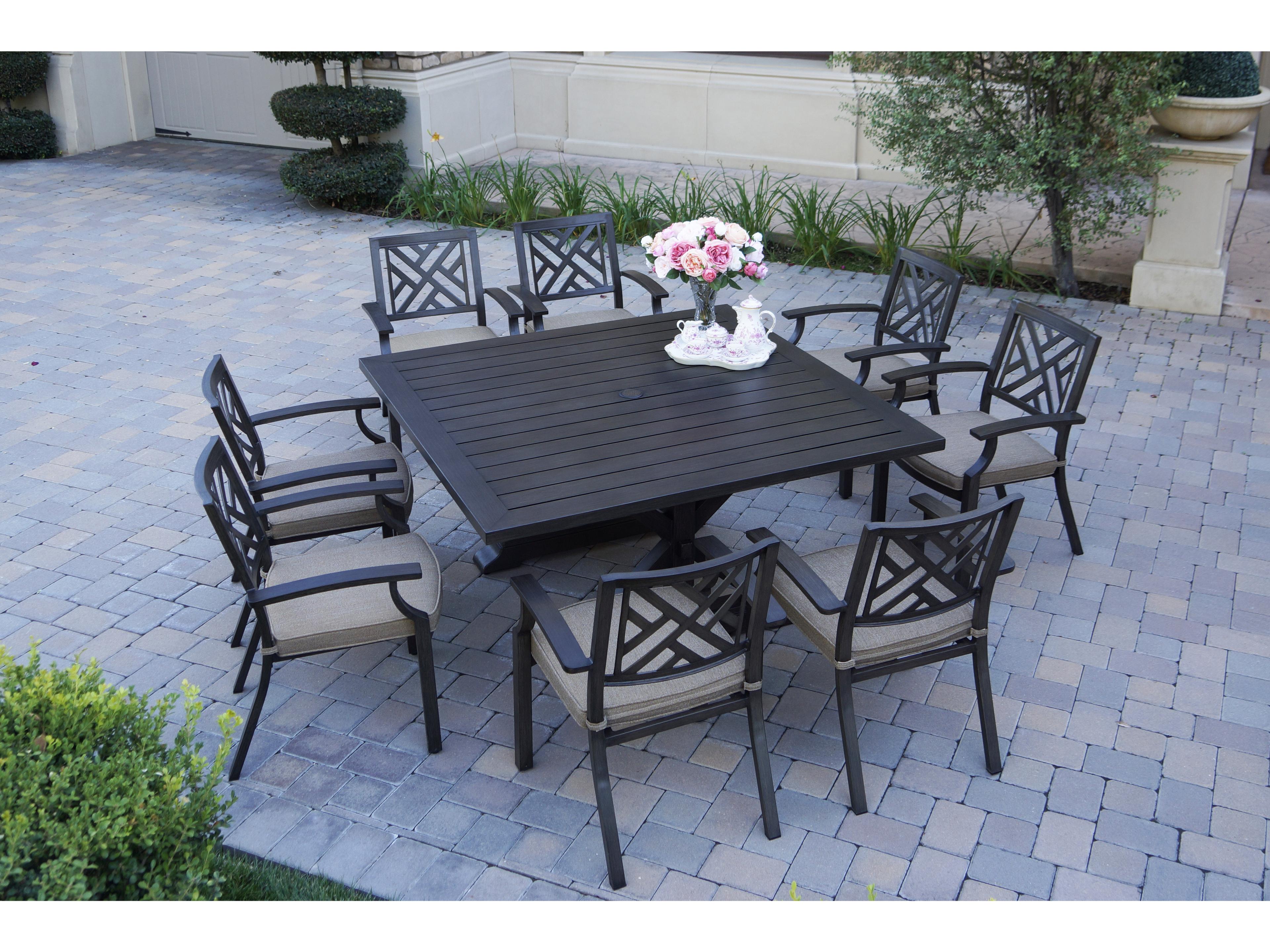 Darlee Outdoor Living Brooklyn Aluminum Multibrown 9 Piece Dining Set