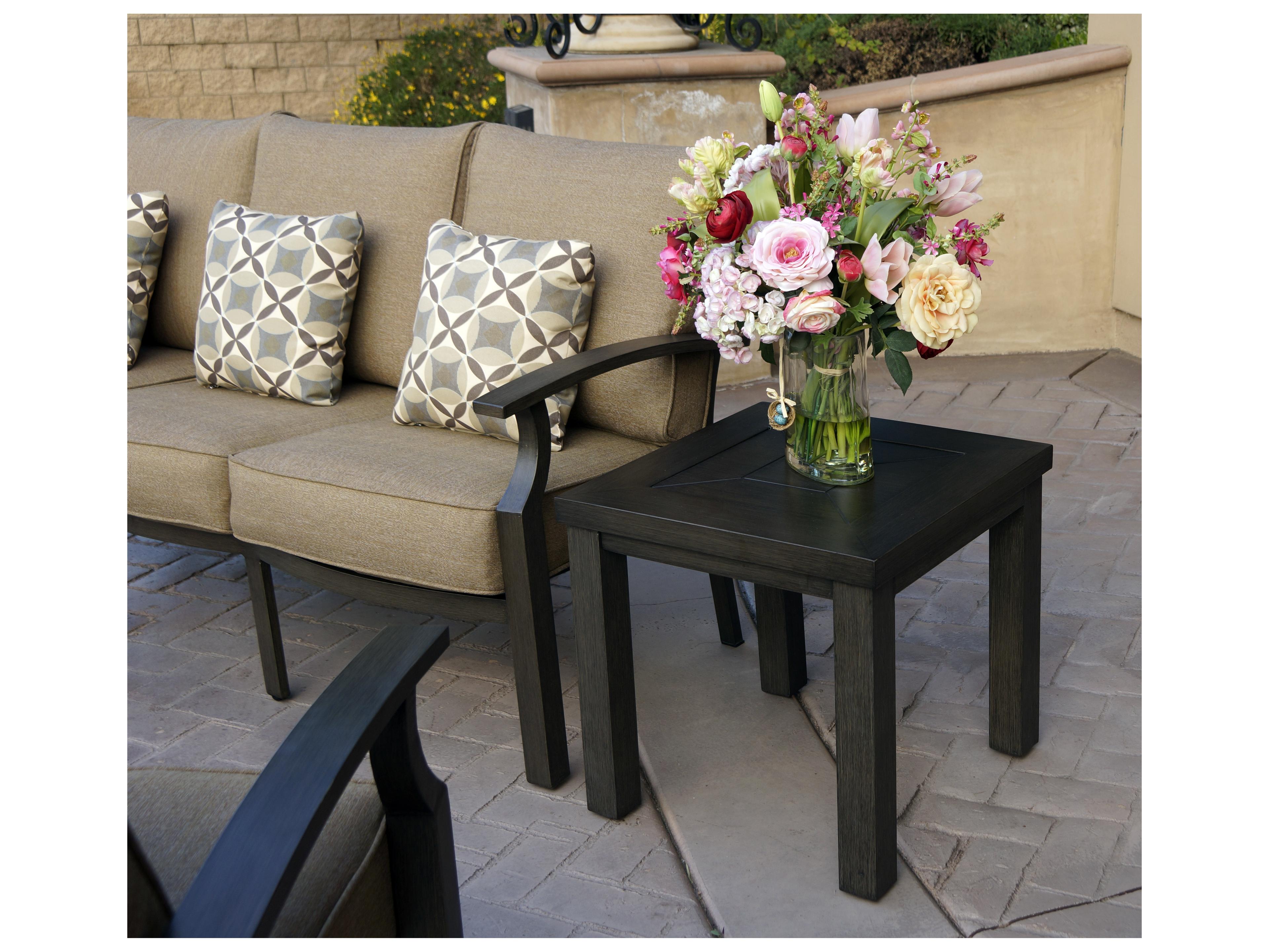 Darlee Outdoor Living Brooklyn Cast Aluminum Multi-Brown Square End Table