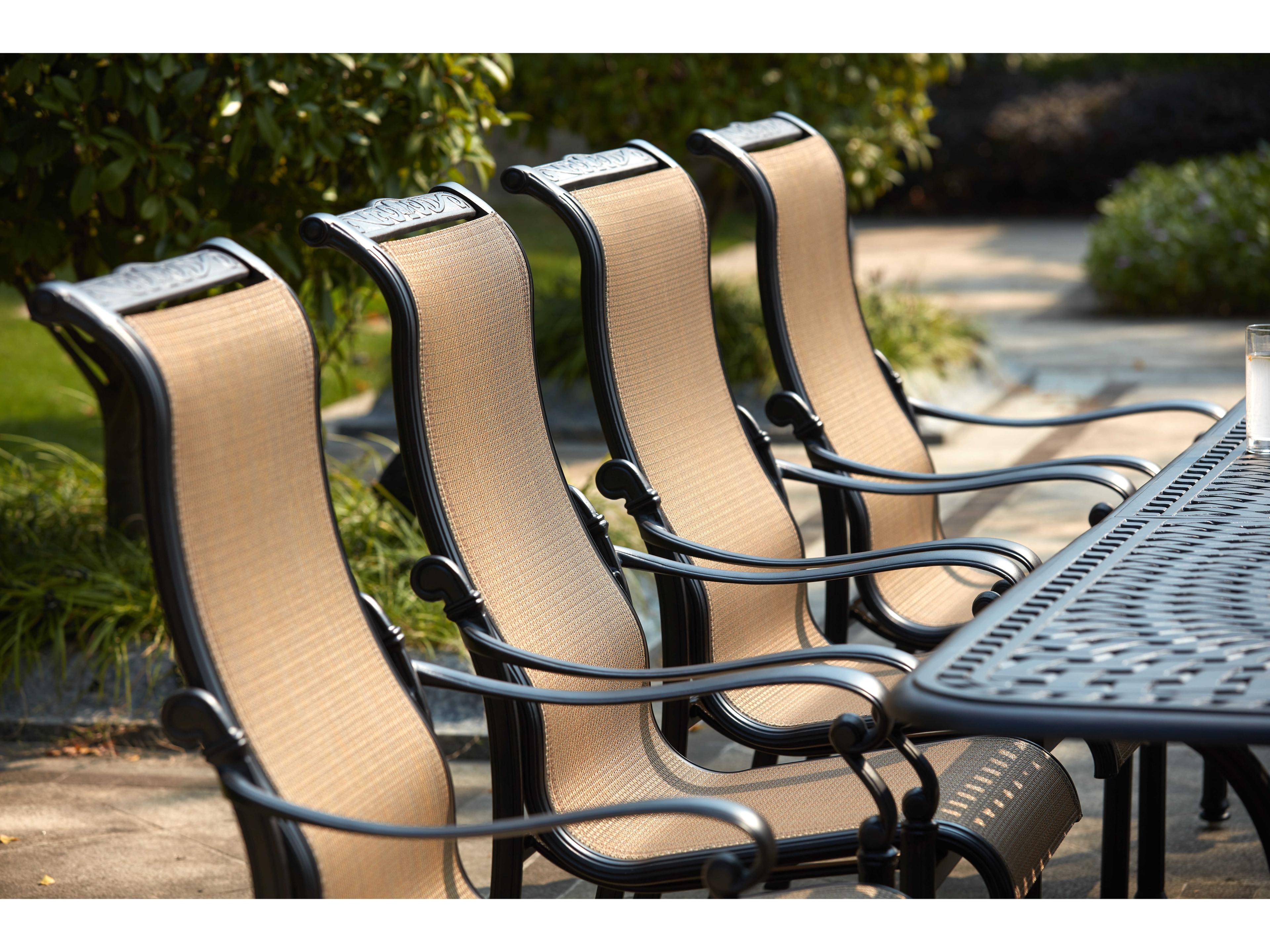 Darlee Outdoor Living Monterey Sling Cast Aluminum Antique Bronze 11 Piece Dining Set