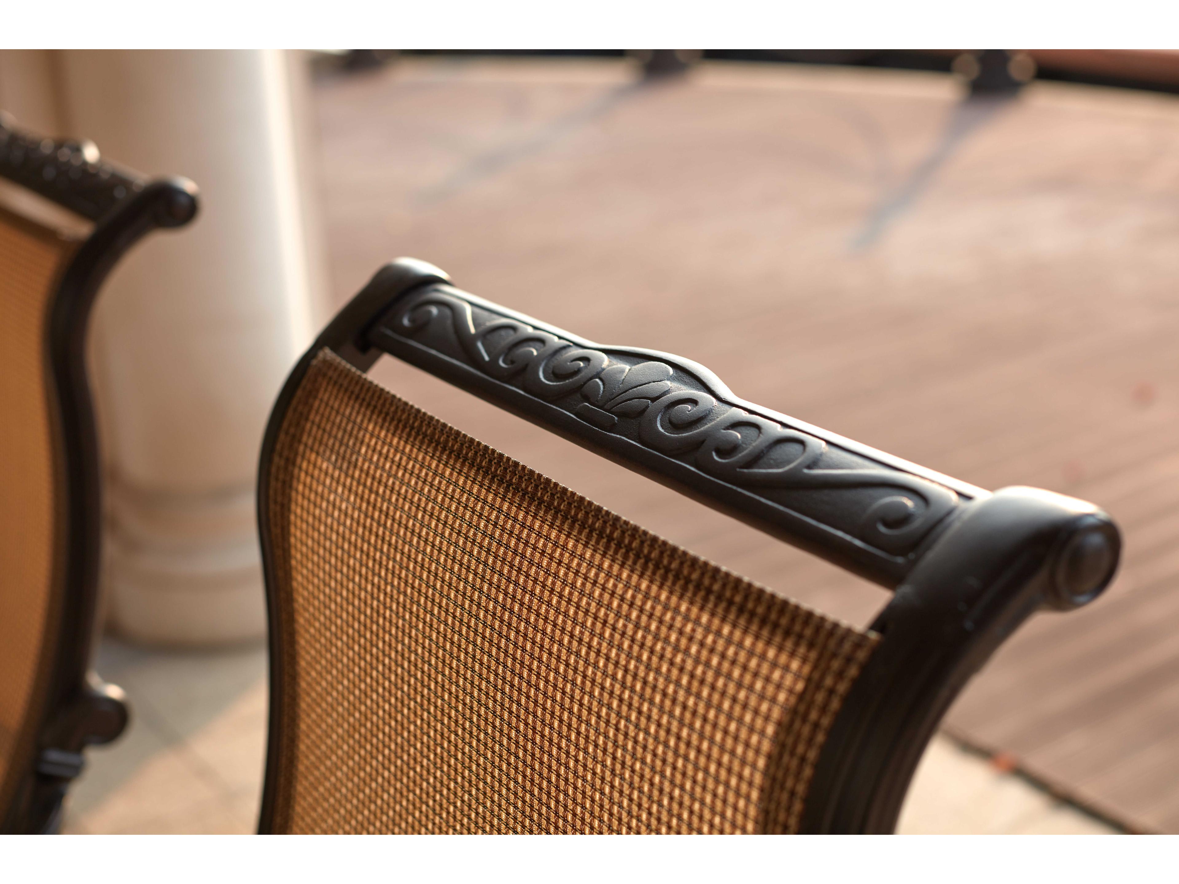 Darlee Outdoor Living Monterey Sling Cast Aluminum Antique Bronze 9 Piece Dining Set