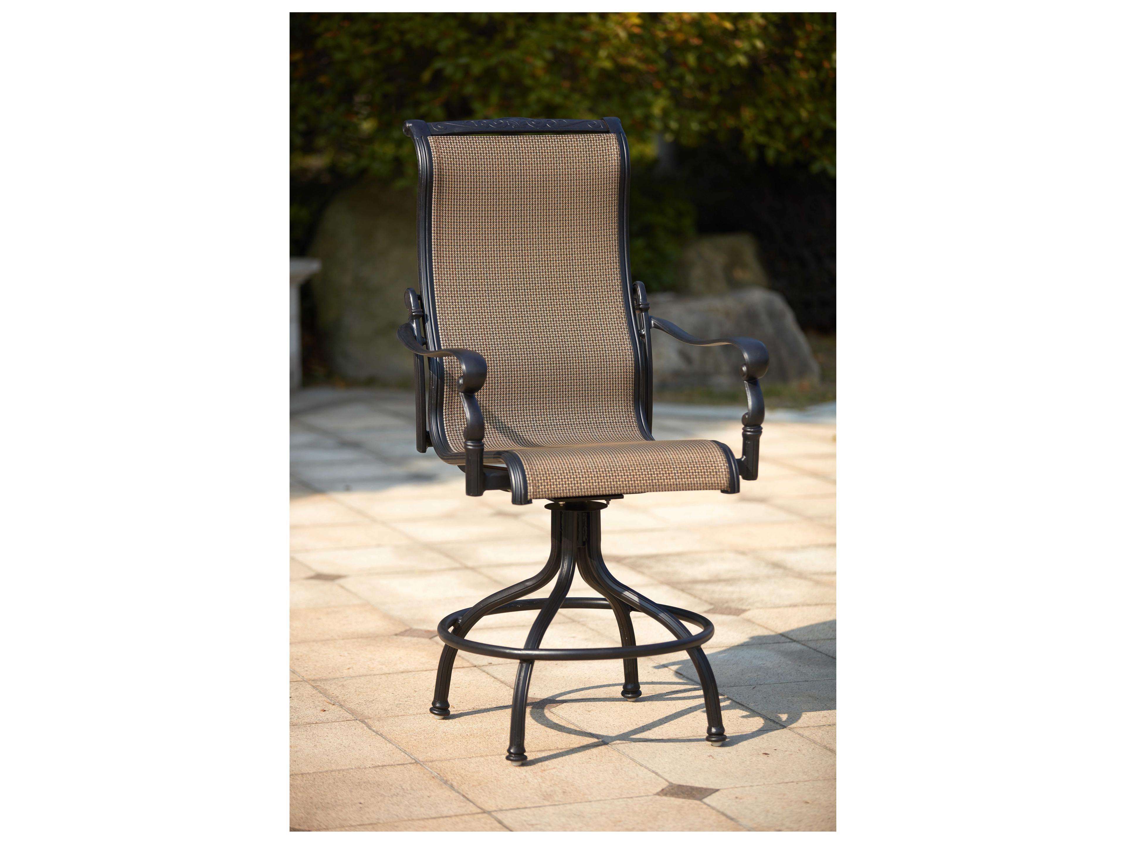 Darlee Outdoor Living Monterey Sling Cast Aluminum Antique Bronze 9 Piece Counter Set