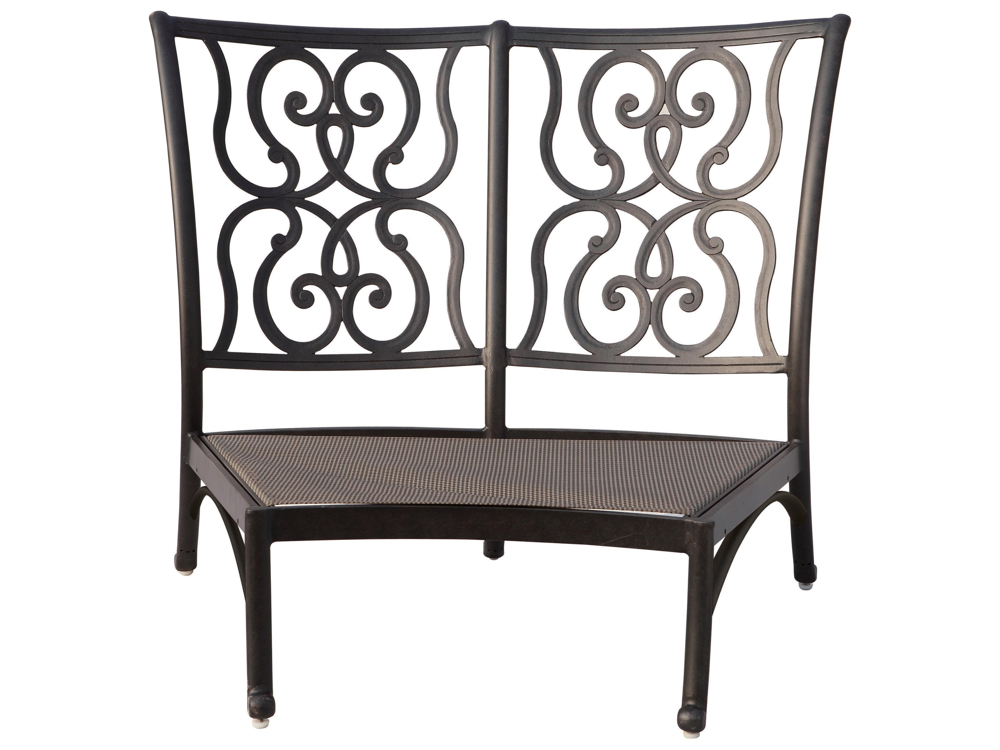 Darlee Outdoor Living Santa Anita Cast Aluminum Antique Bronze 3 Piece Sectional Crescent Lounge Set