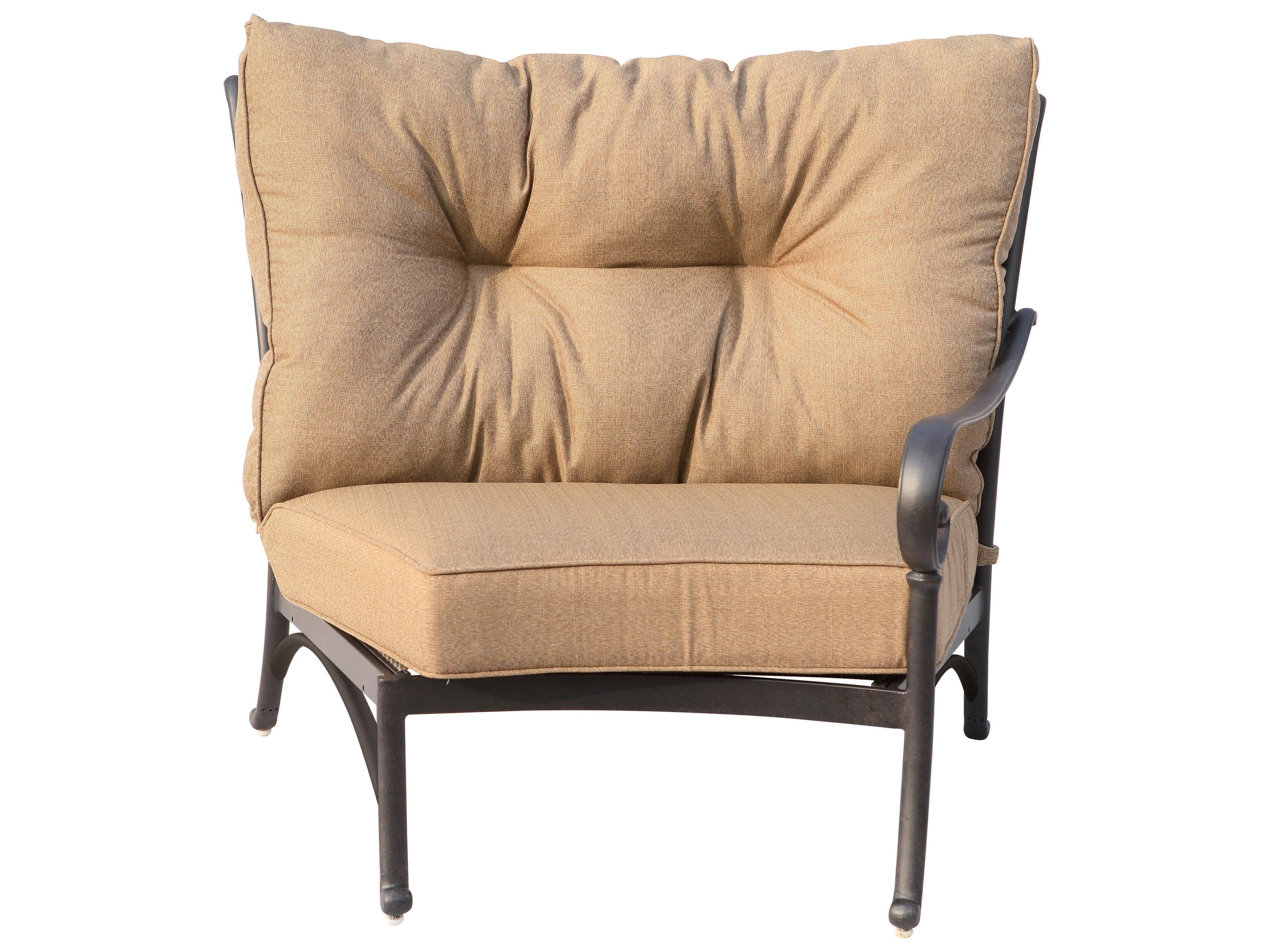 Darlee Outdoor Living Santa Anita Cast Aluminum Antique Bronze 3 Piece Sectional Crescent Lounge Set