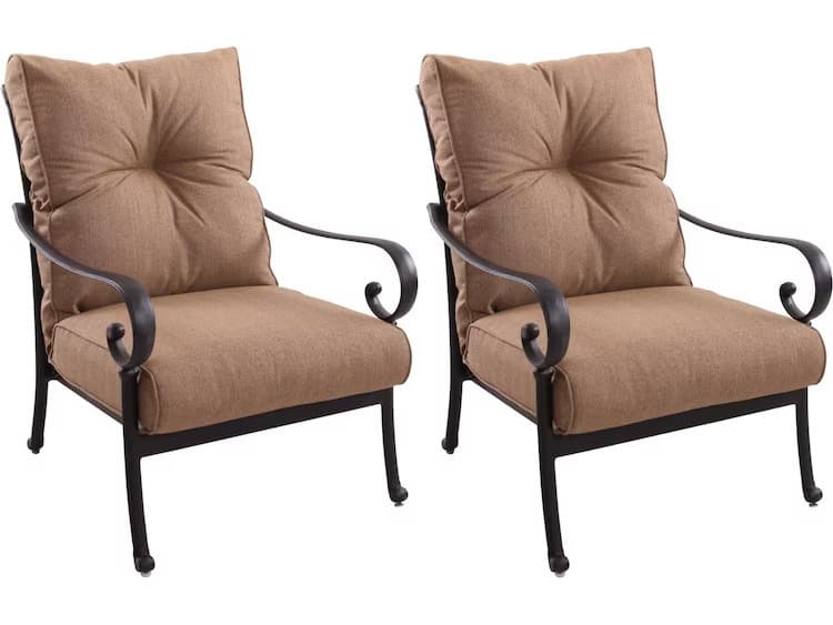 Darlee Outdoor Living Santa Anita Cast Aluminum Club Chair with Cushions Set of 2
