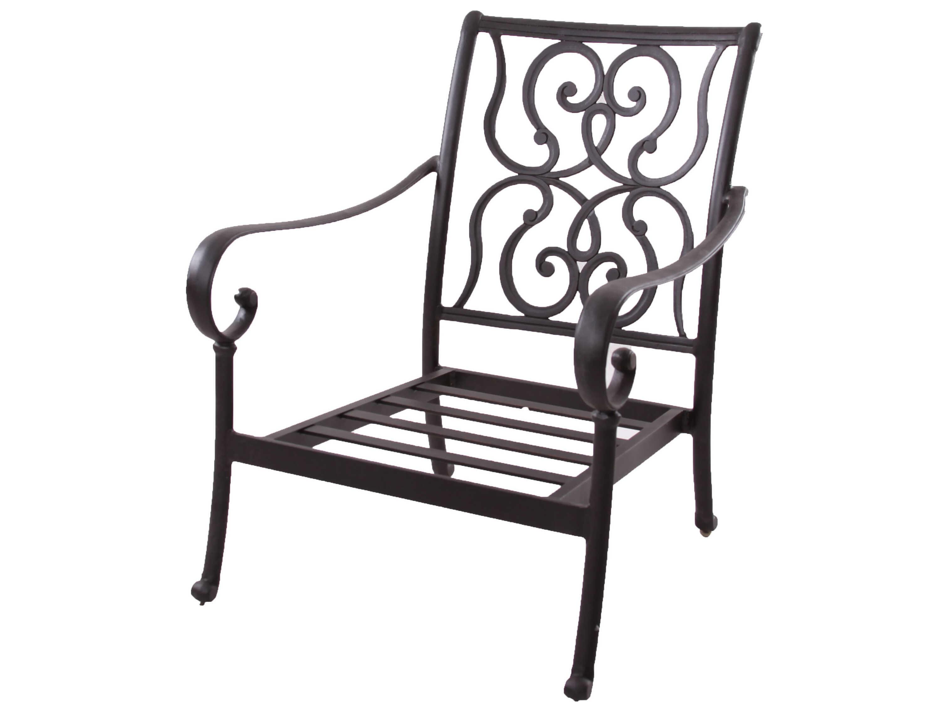 Darlee Outdoor Living Santa Anita Cast Aluminum Antique Bronze Lounge Chair Set of 4