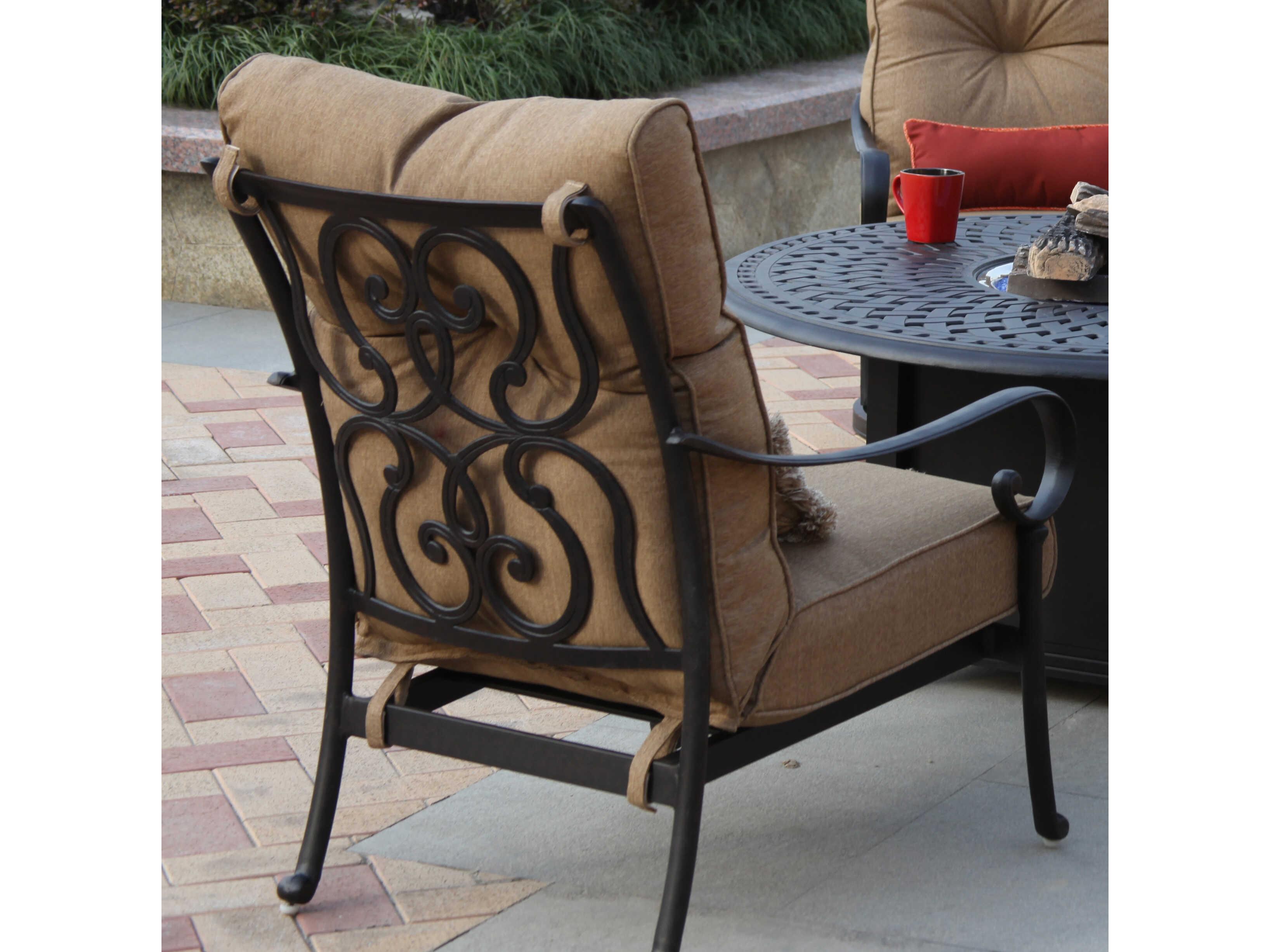 Darlee Outdoor Living Santa Anita Cast Aluminum Antique Bronze Lounge Chair Set of 4