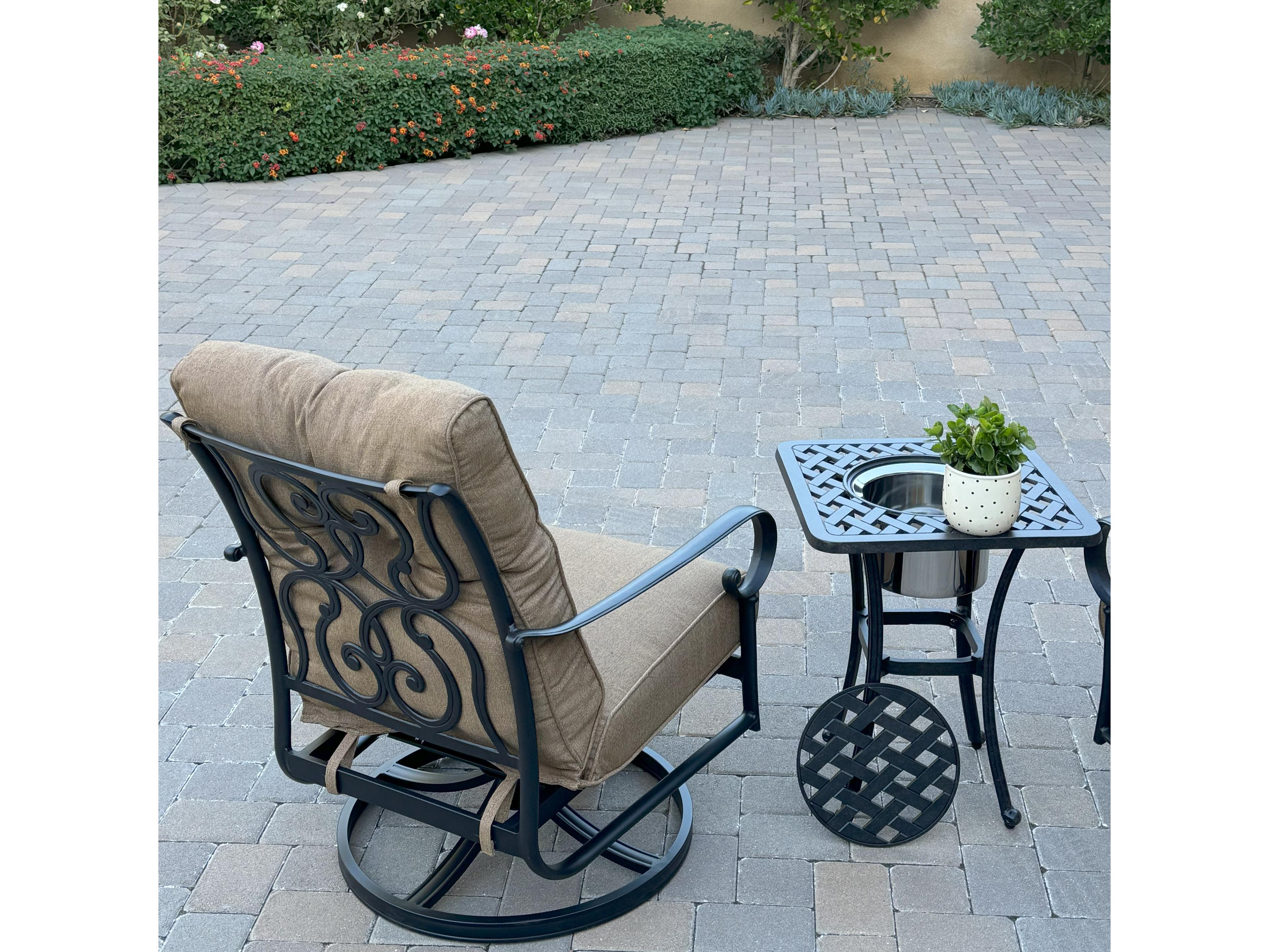 Darlee Outdoor Living Santa Anita 3-Piece Conversation Set with Sunbrella Cushions