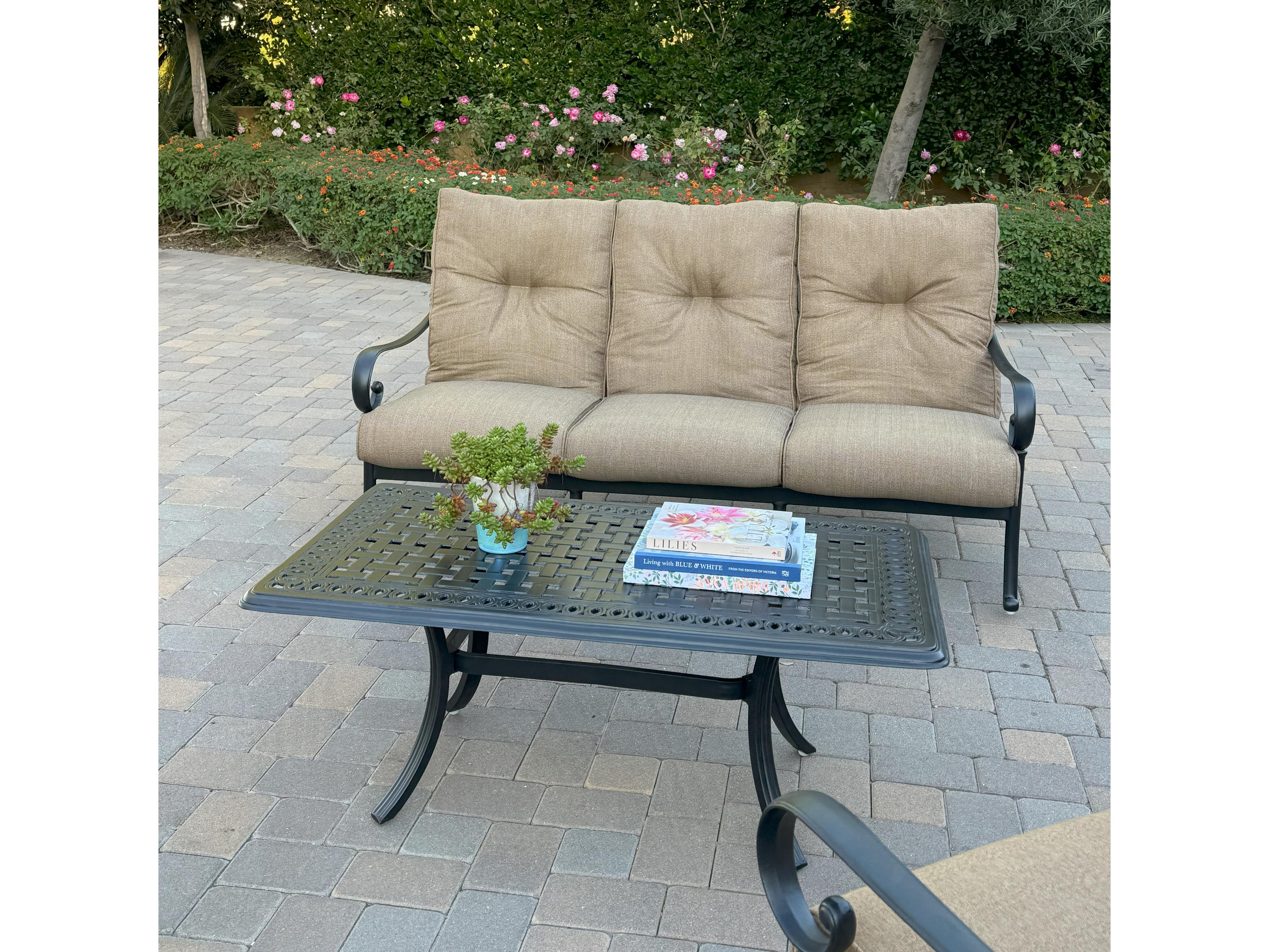 Darlee Outdoor Living Santa Anita 3-Piece Conversation Set with Sunbrella Cushions