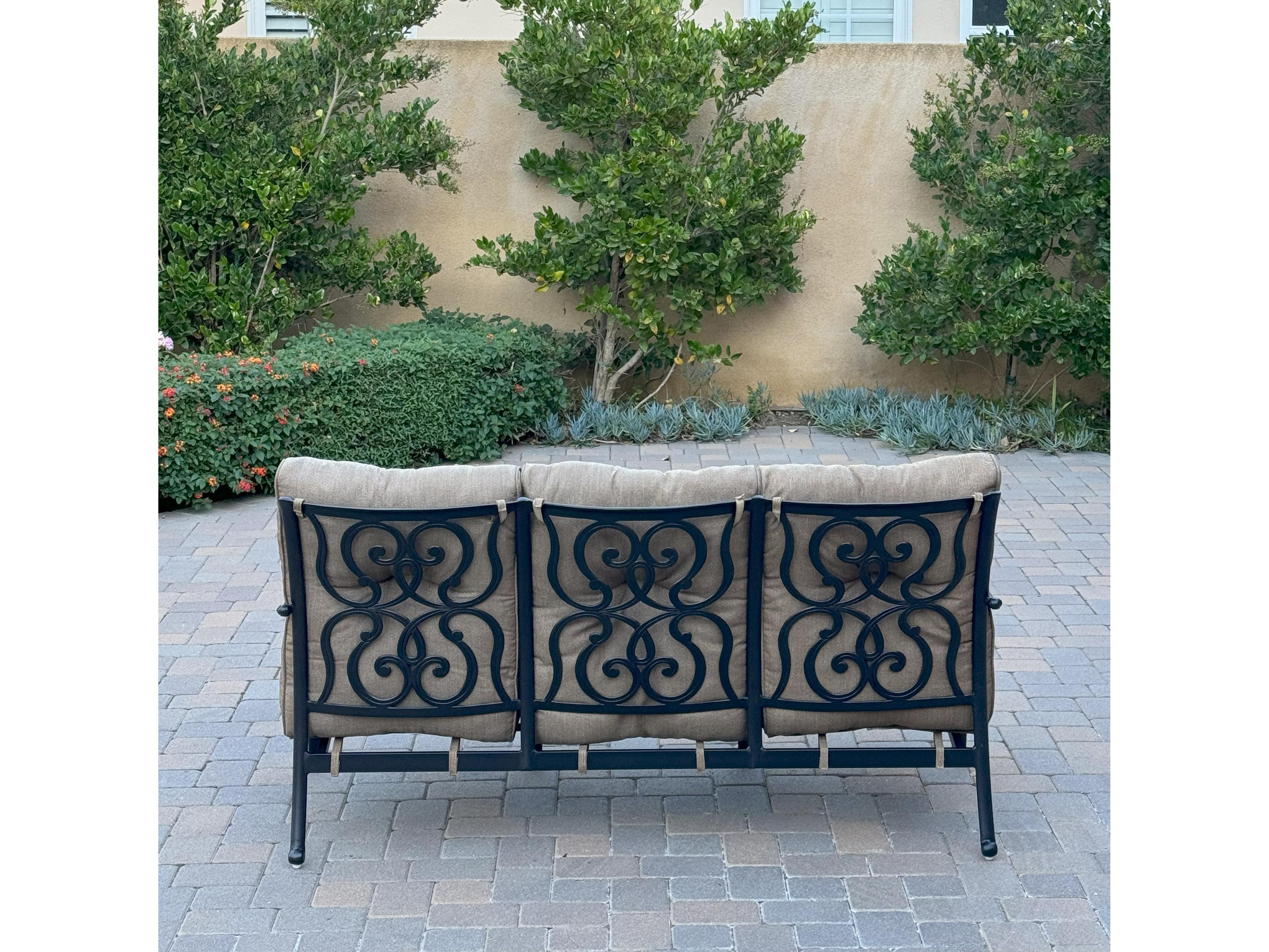 Darlee Outdoor Living Santa Anita Cast Aluminum 4-Piece Conversation Set with Sunbrella Cushions