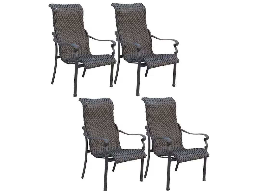 Darlee Outdoor Living Victoria Cast Aluminum Dining Chair Set of 4