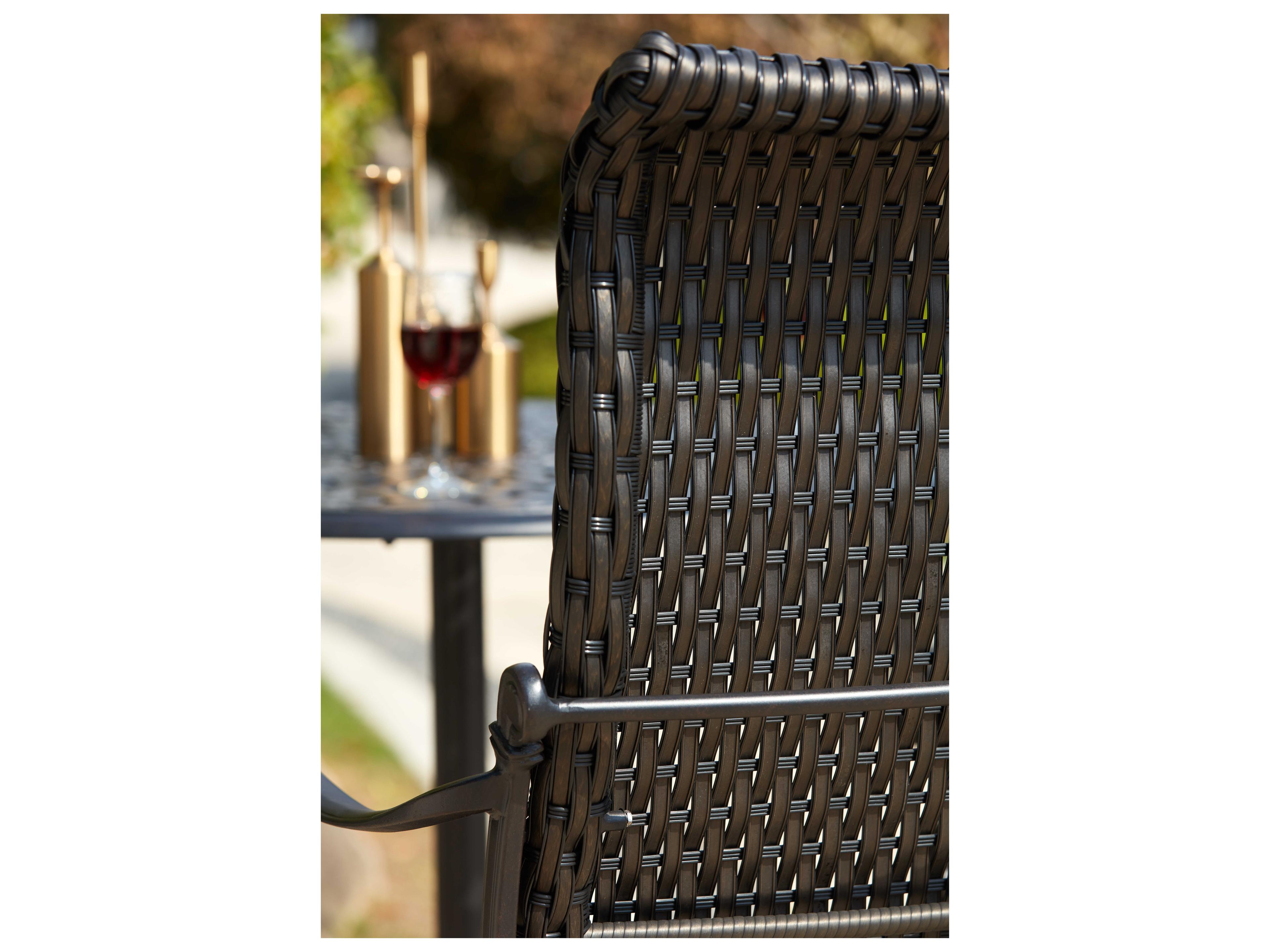 Darlee Outdoor Living Victoria Wicker Espresso Swivel Counter Height Stool Set of 6