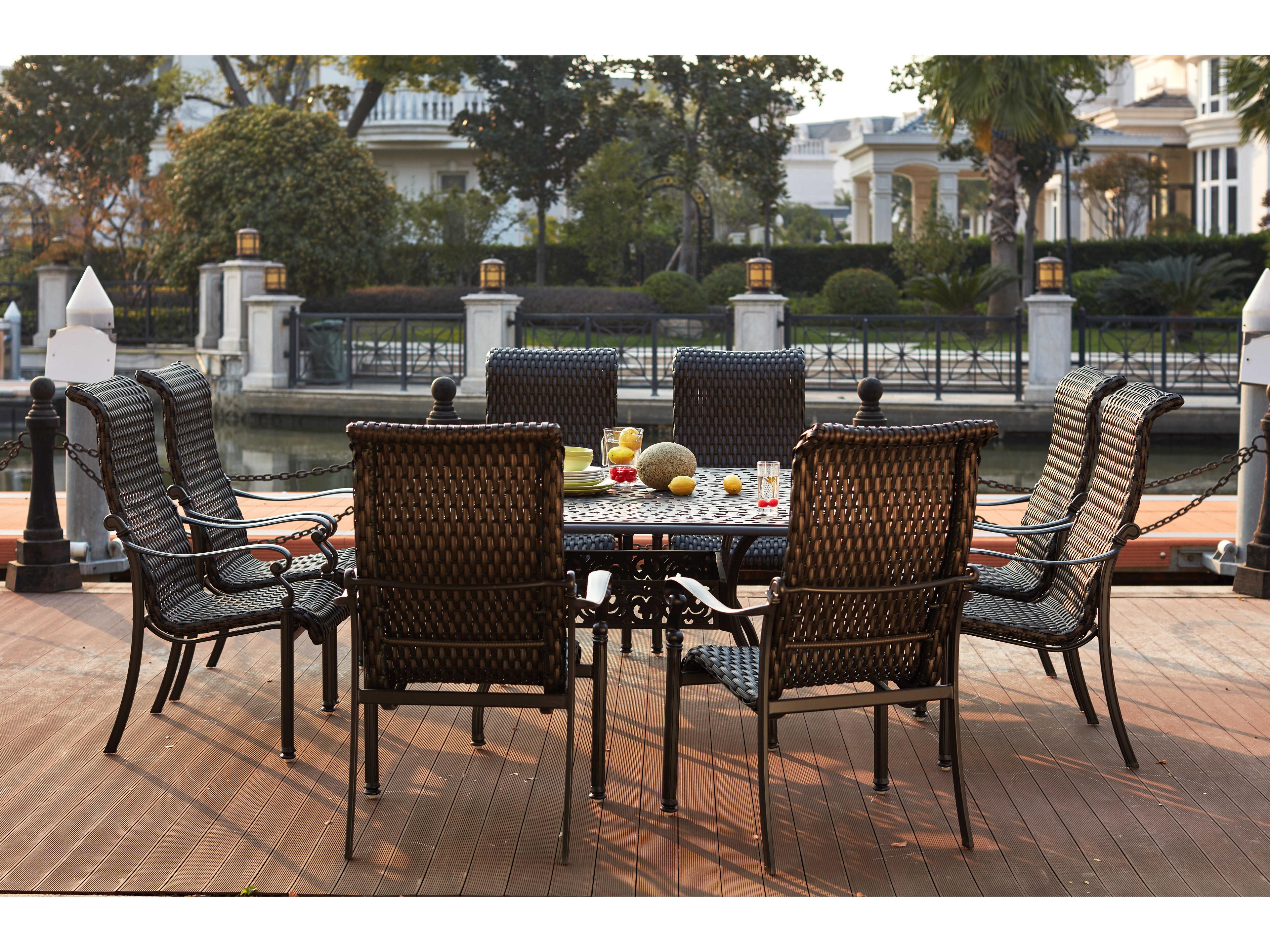 Darlee Outdoor Living Victoria Wicker Espresso 9 Piece Dining Set