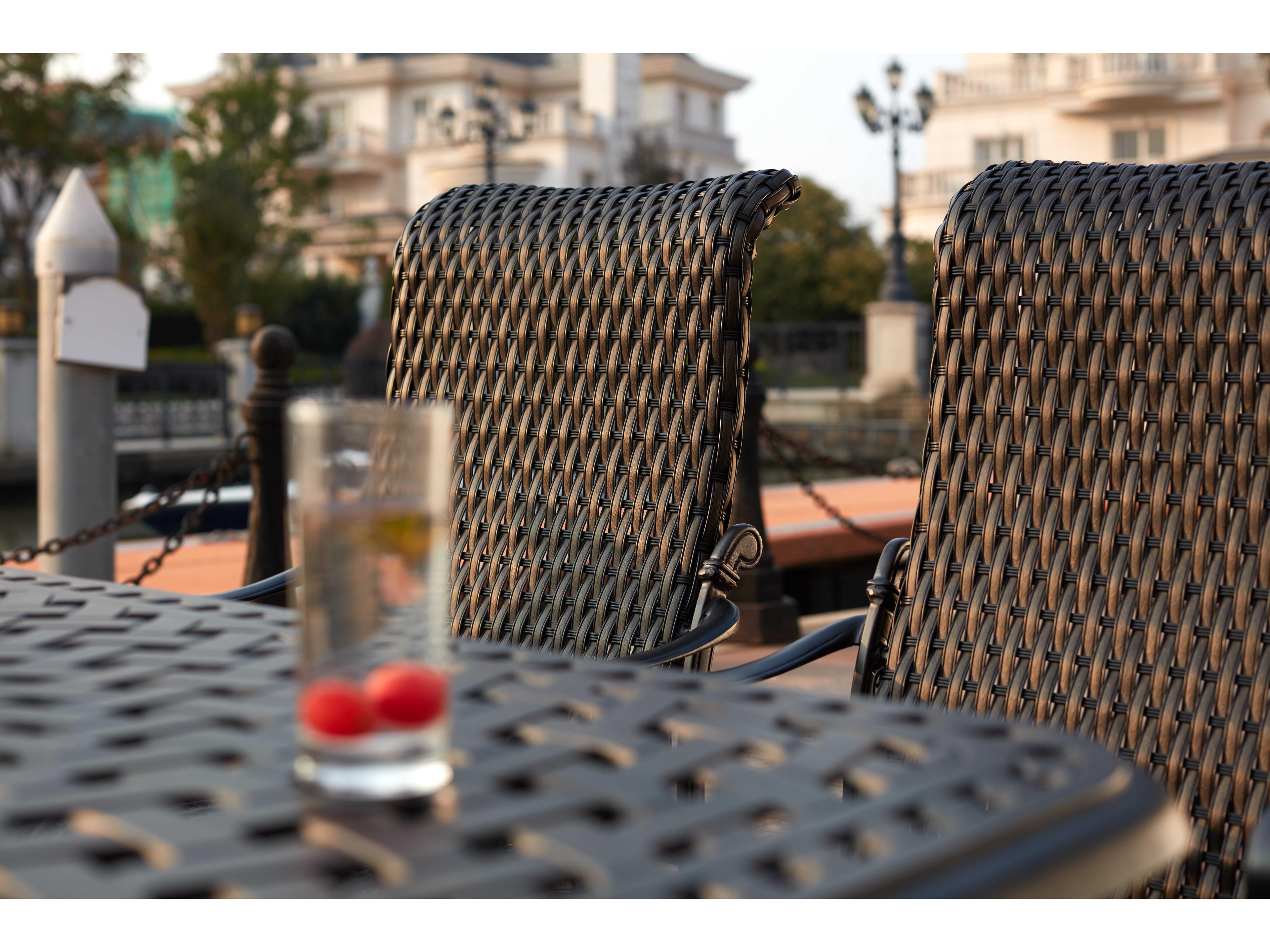 Darlee Outdoor Living Victoria Wicker Espresso 9 Piece Dining Set