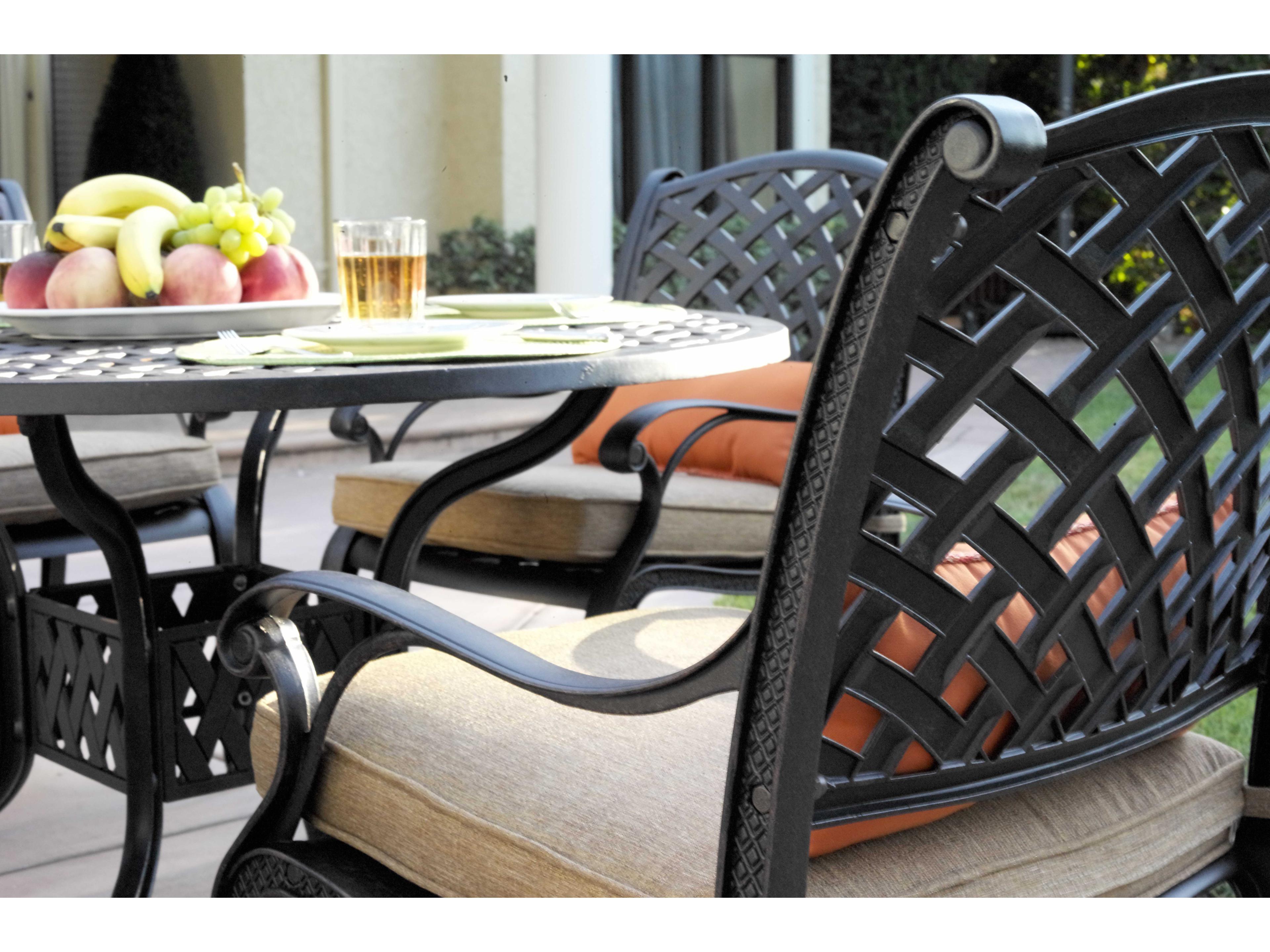 Darlee Outdoor Living Nassau Casual Cushion Antique Bronze Cast Aluminum Dining Set