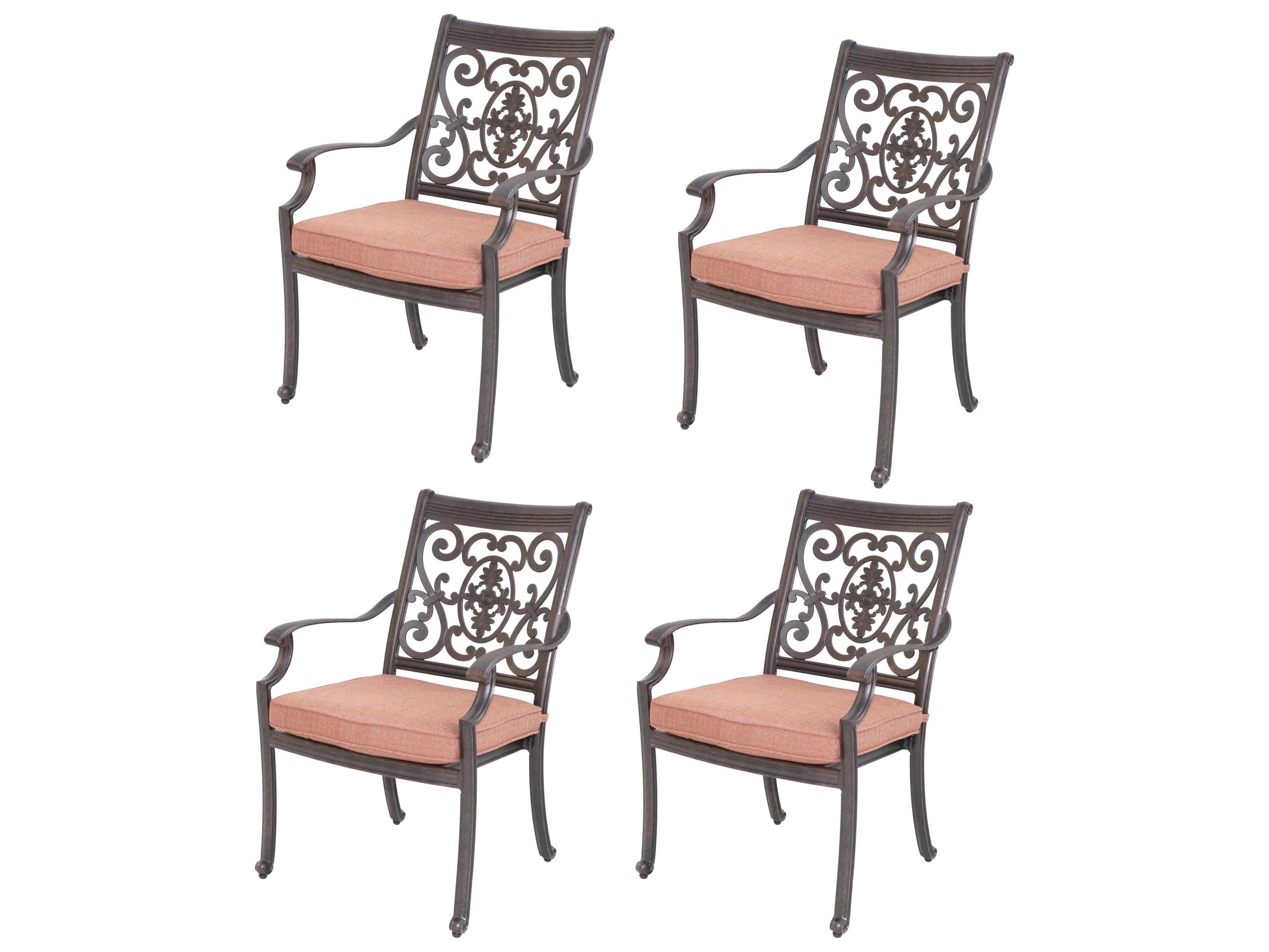 Darlee Outdoor Living St.Cruz Cast Aluminum Dining Chair with Cushion Set of 4