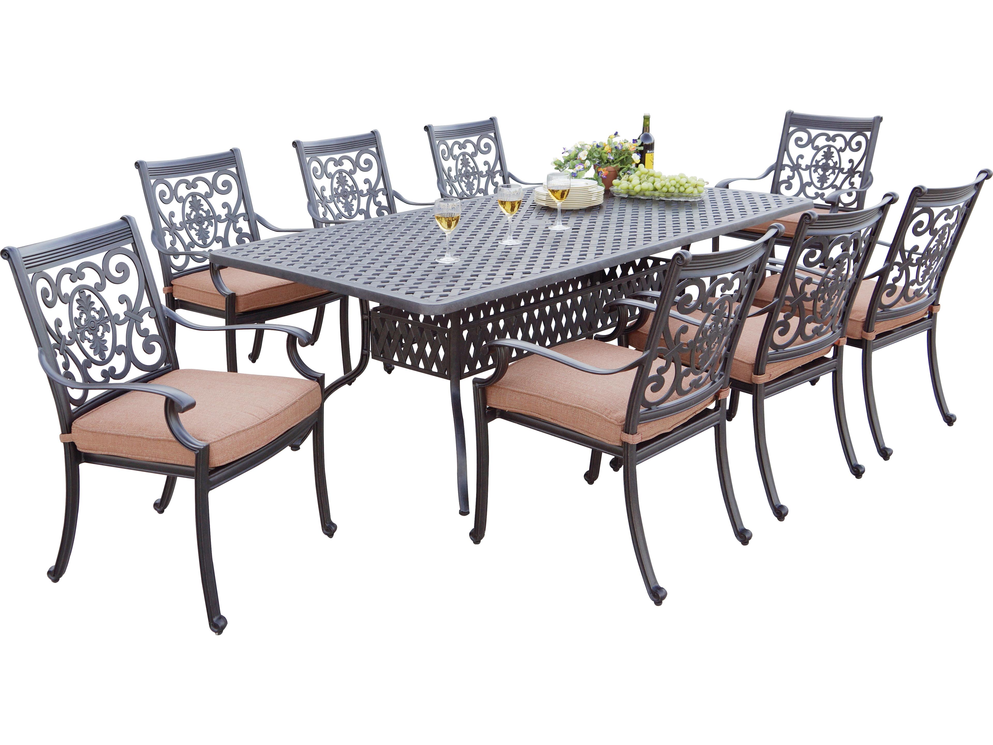 Darlee Outdoor Living St.Cruz Cast Aluminum Dining Chair with Cushion Set of 4