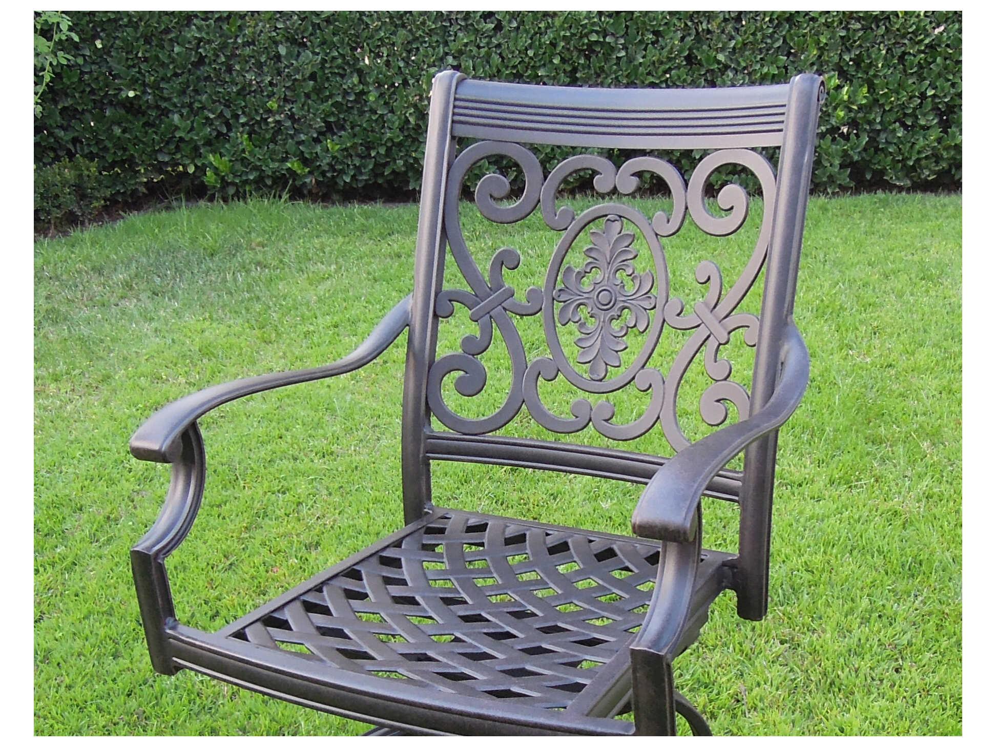 Darlee Outdoor Living St. Cruz Cast Aluminum Antique Bronze Swivel Rocker Dining Arm Chair Set of 4
