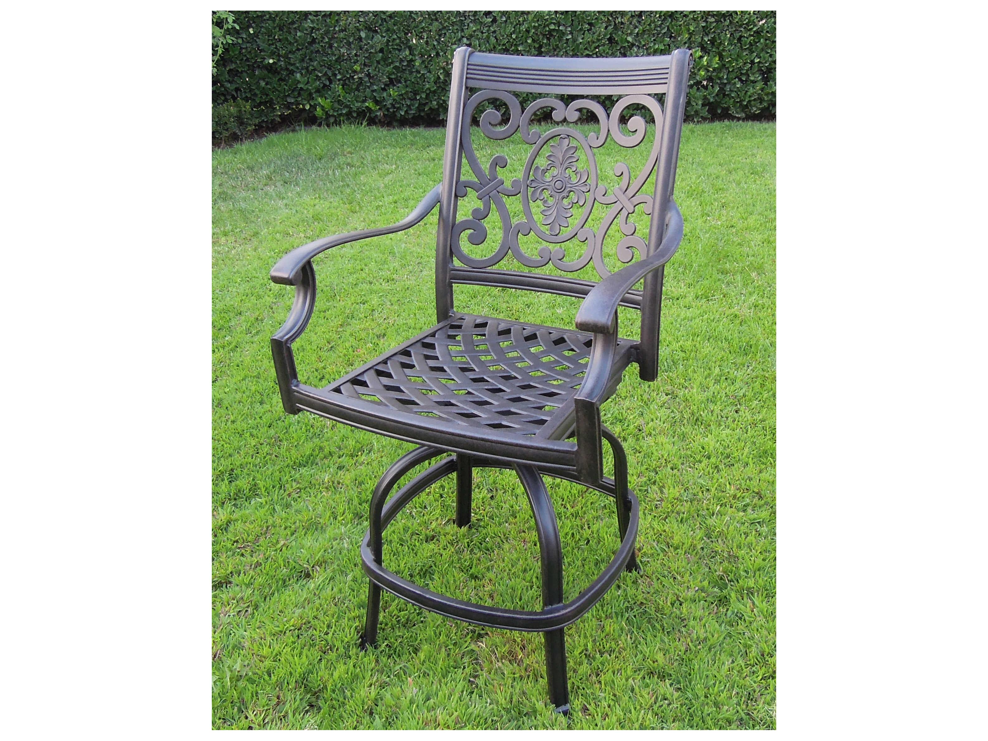 Darlee Outdoor Living St. Cruz Cast Aluminum Antique Bronze Swivel Counter Height Stool Set of 6