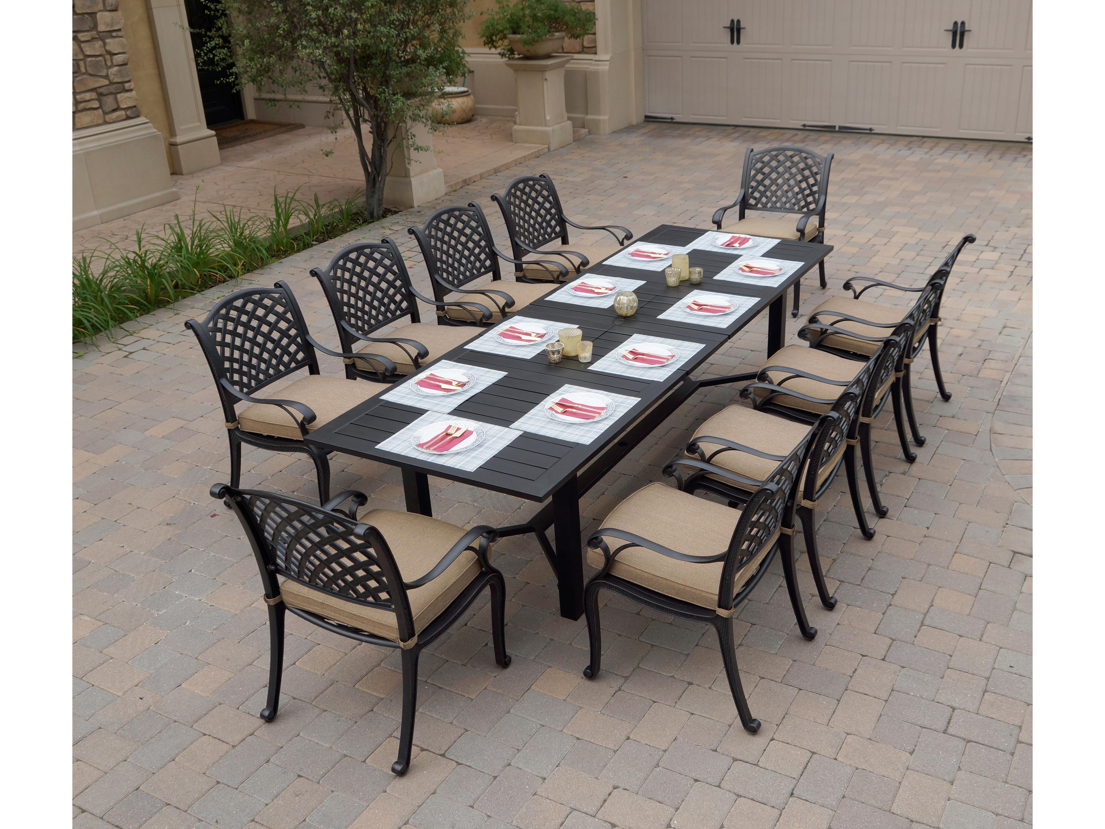 Darlee Outdoor Living Nassau Cast Aluminum 11-Piece Patio Dining Set