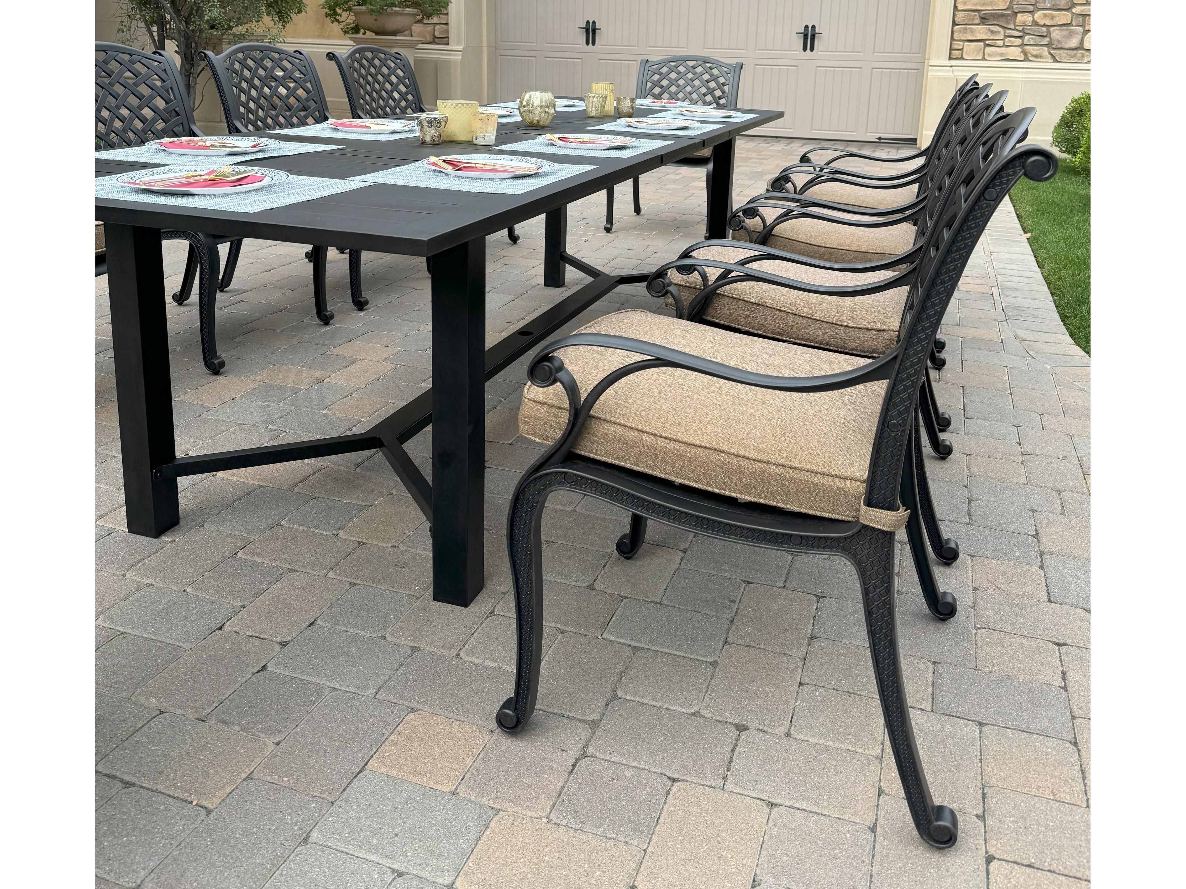 Darlee Outdoor Living Nassau Cast Aluminum 11-Piece Patio Dining Set