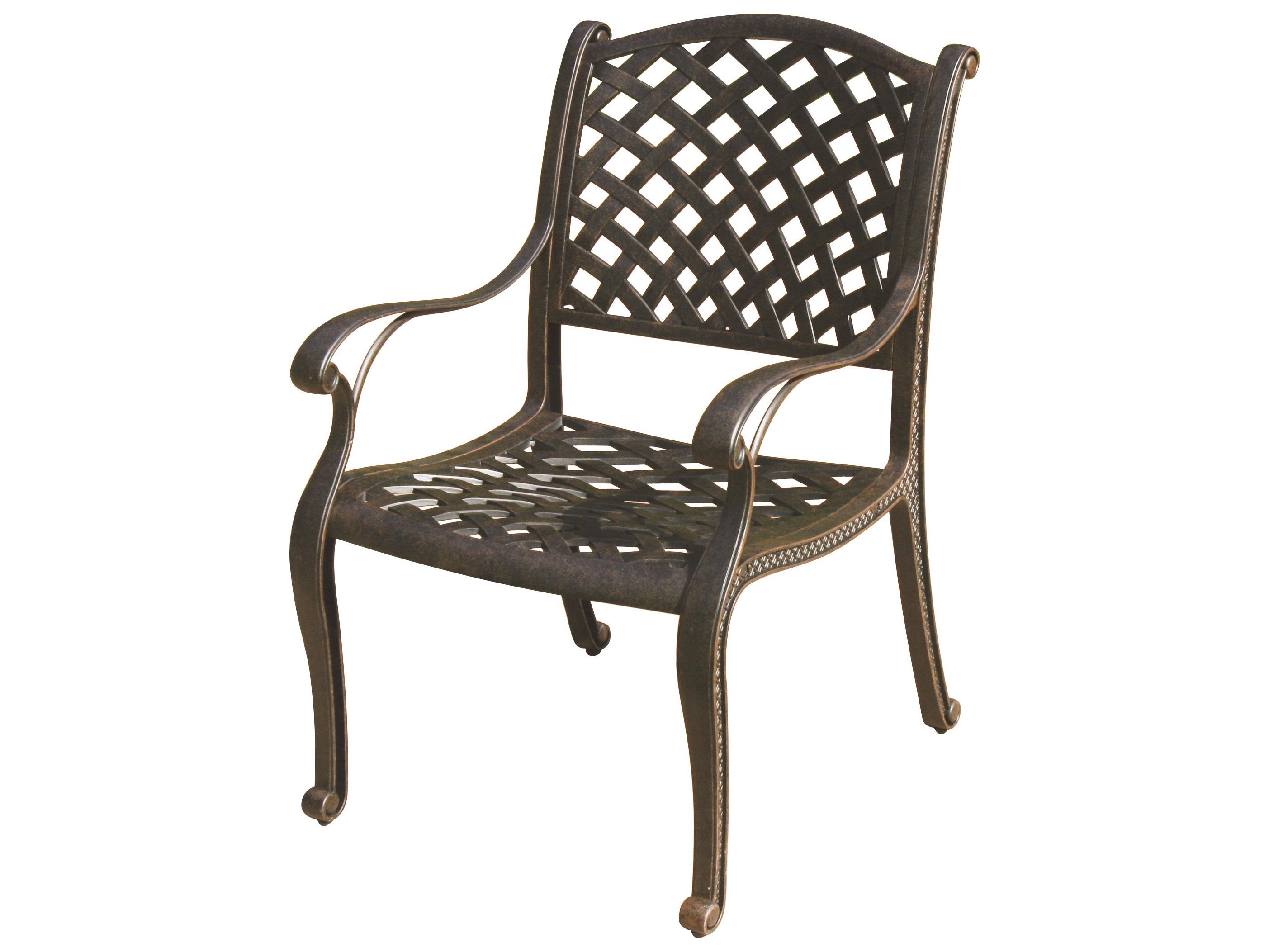 Darlee Outdoor Living Nassau Cast Aluminum Dining Chair with Cushion Set of 4
