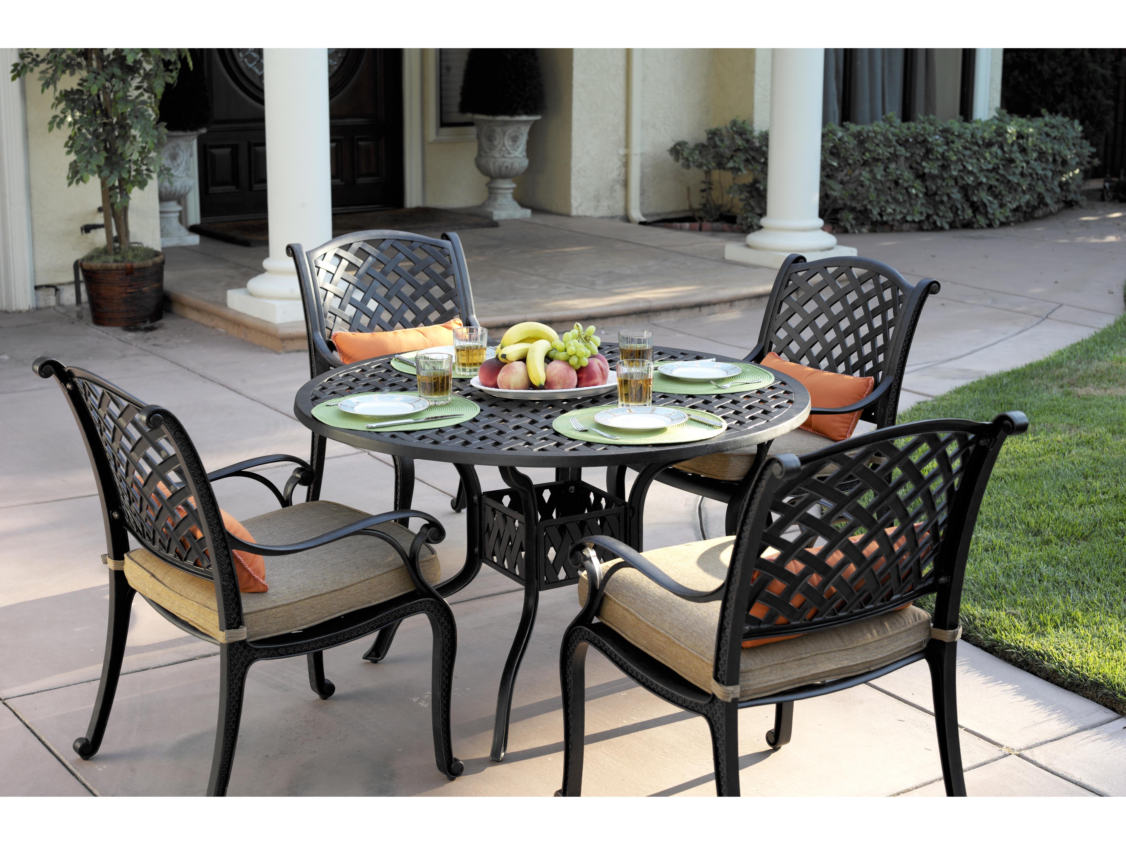 Darlee Outdoor Living Nassau Cast Aluminum Dining Chair with Cushion Set of 4